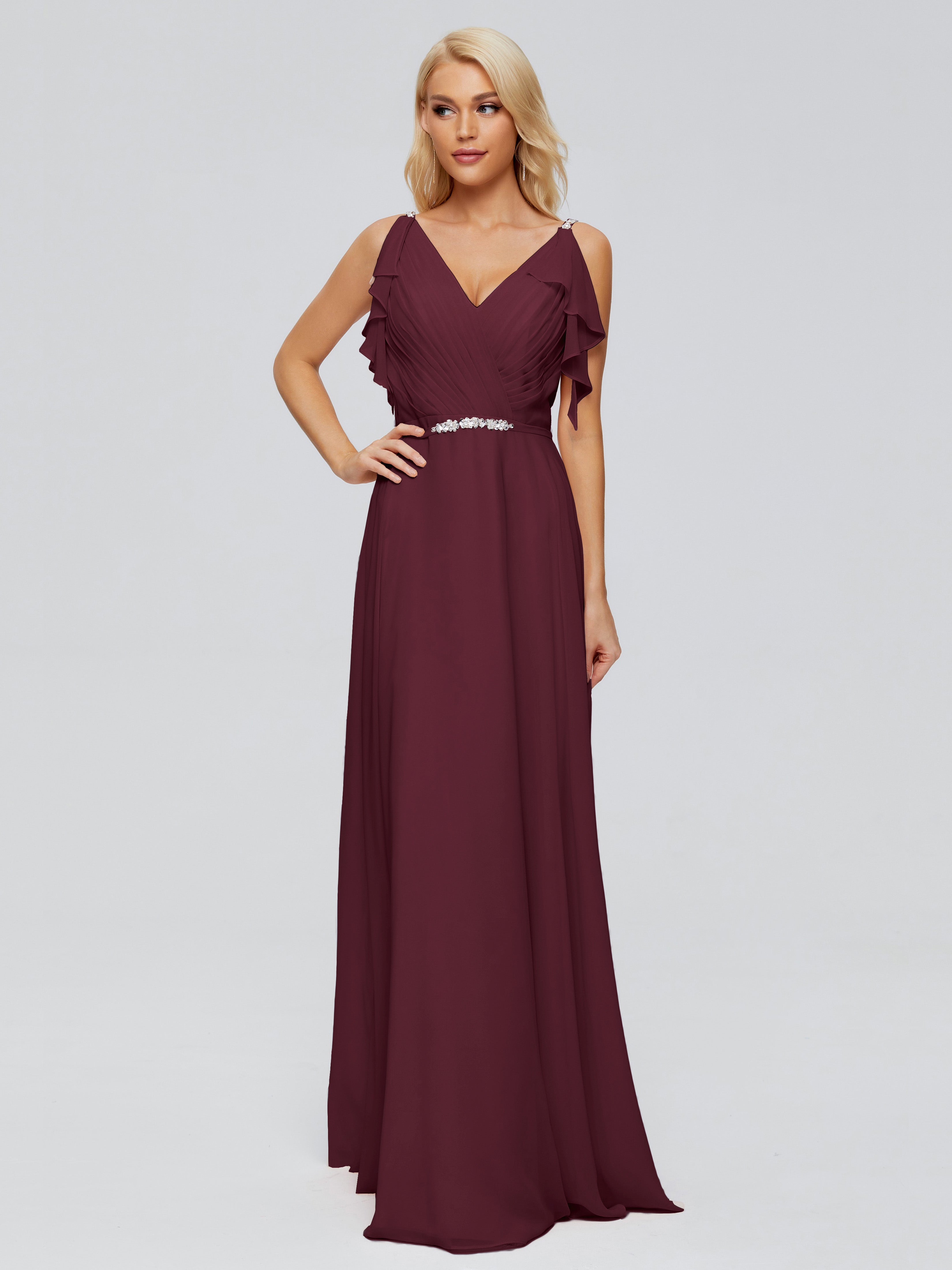Robes De Demoiselle D'Honneur Cabernet A-ligne Dos En V Robes Demoiselle D'Honneur