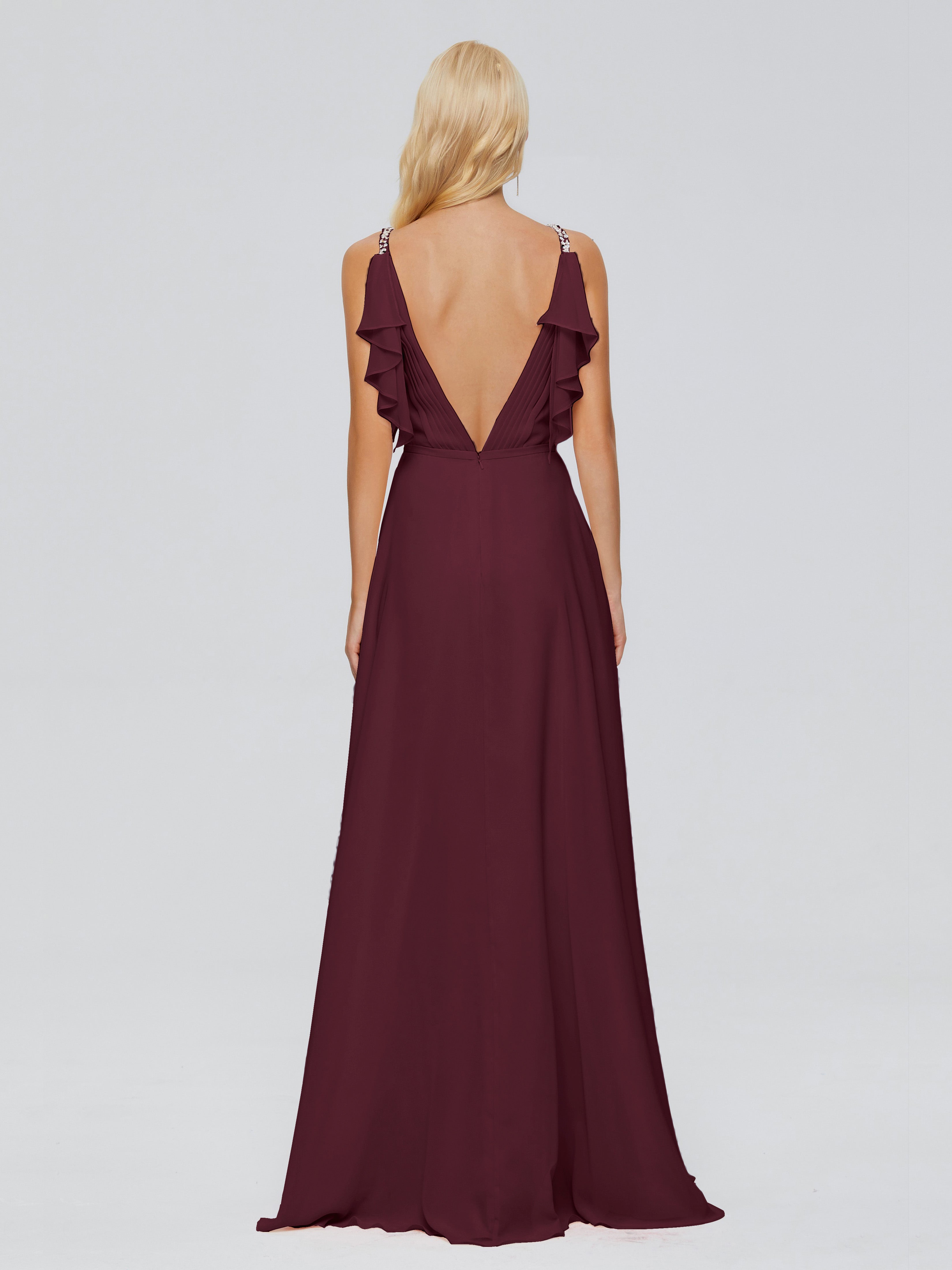 Robes De Demoiselle D'Honneur Cabernet A-ligne Dos En V Robes Demoiselle D'Honneur