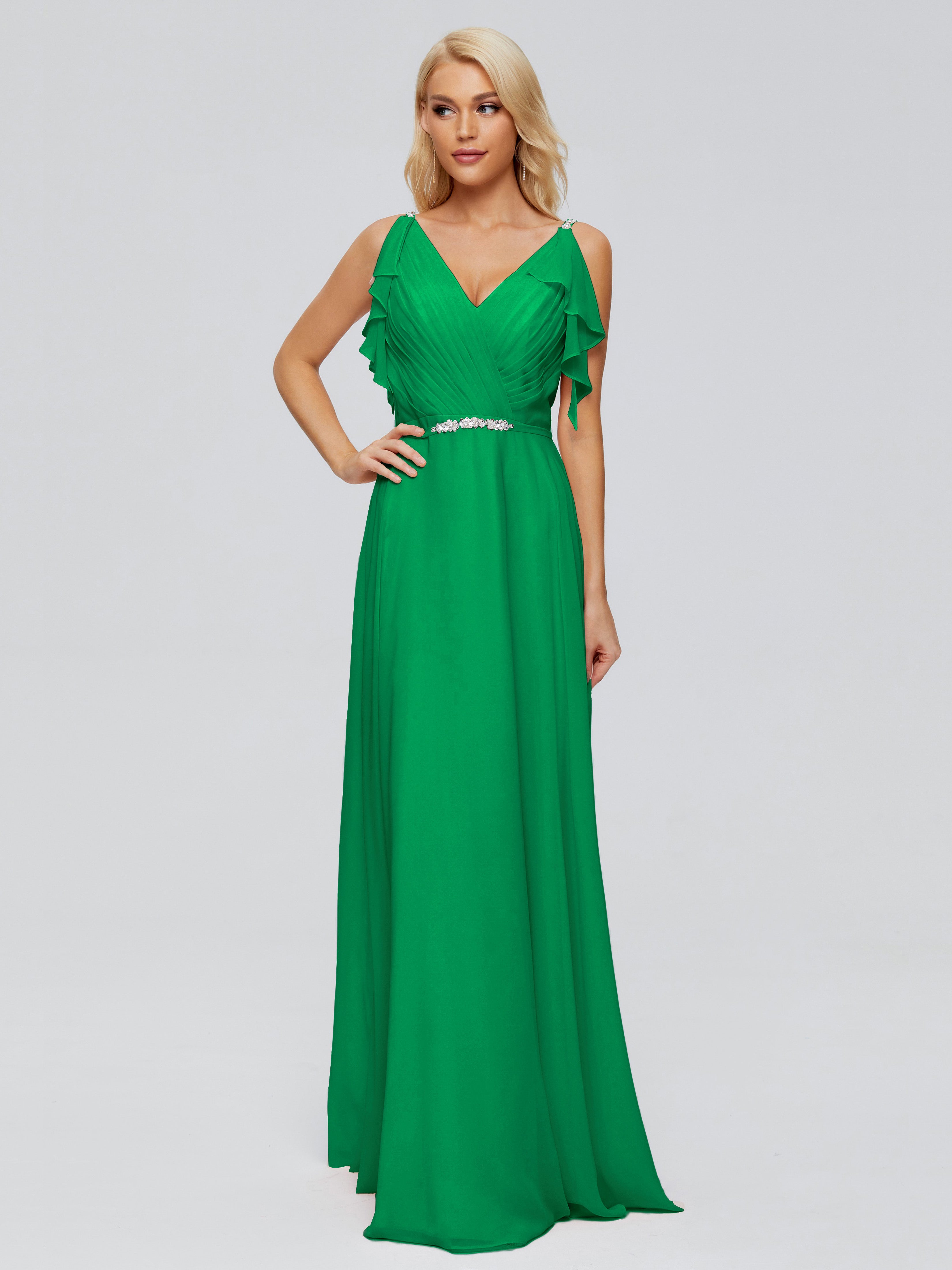 Robes De Demoiselle D'Honneur Vert Menthe Trapèze Dos En V Robes Demoiselle D'Honneur