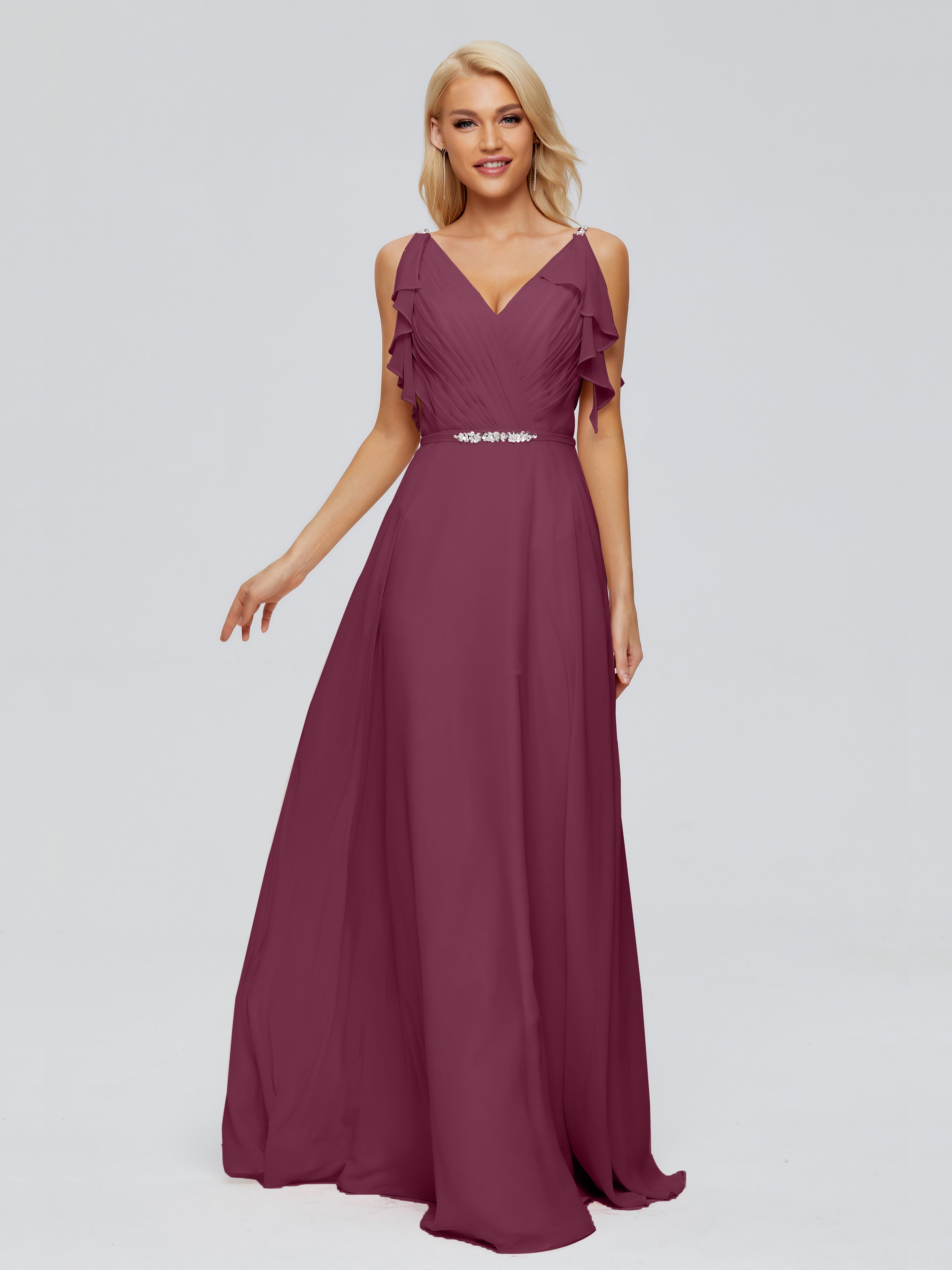 Robes De Demoiselle D'Honneur Mûre A-ligne Dos En V Robes Demoiselle D'Honneur