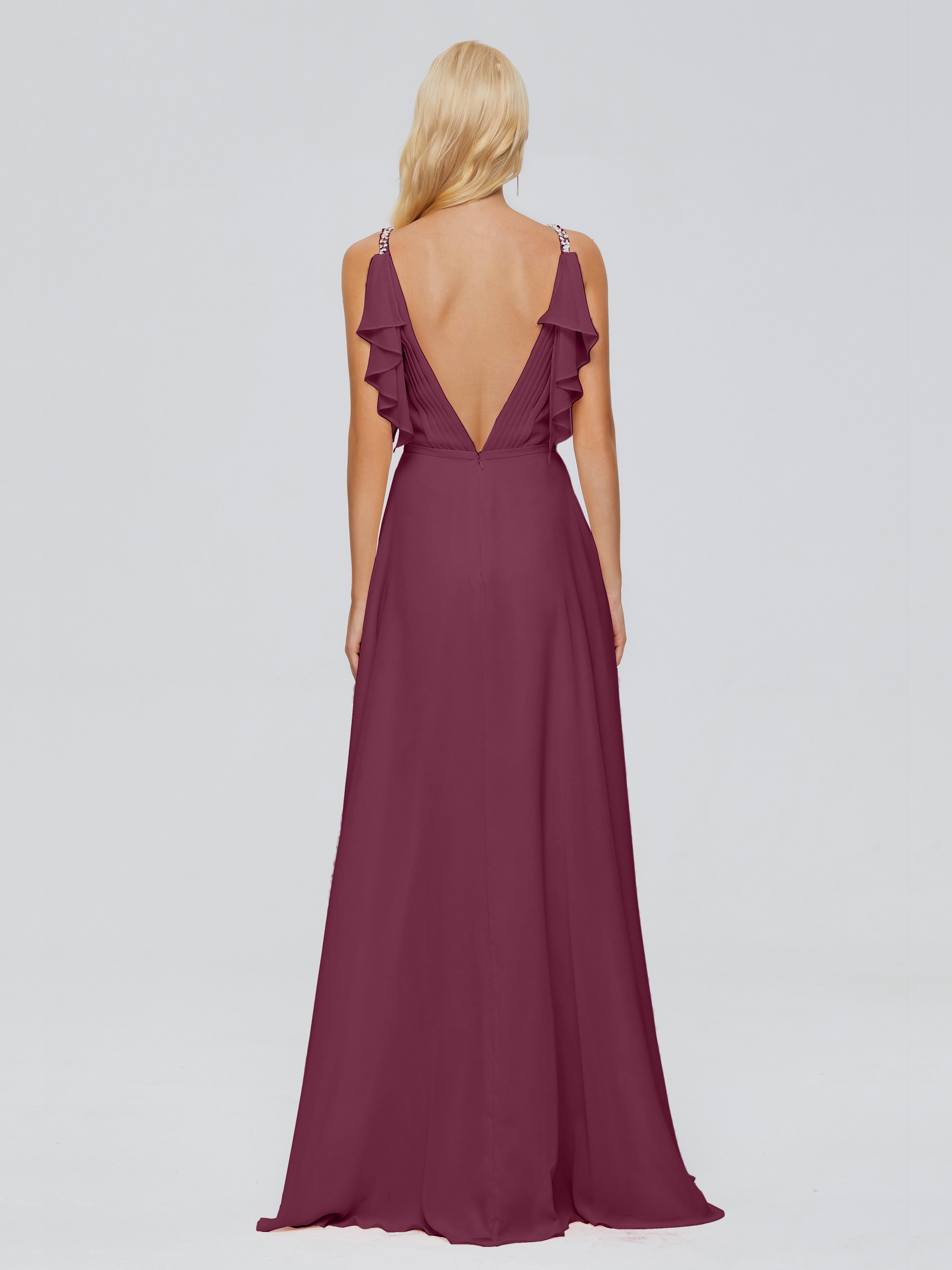 Robes De Demoiselle D'Honneur Mûre A-ligne Dos En V Robes Demoiselle D'Honneur