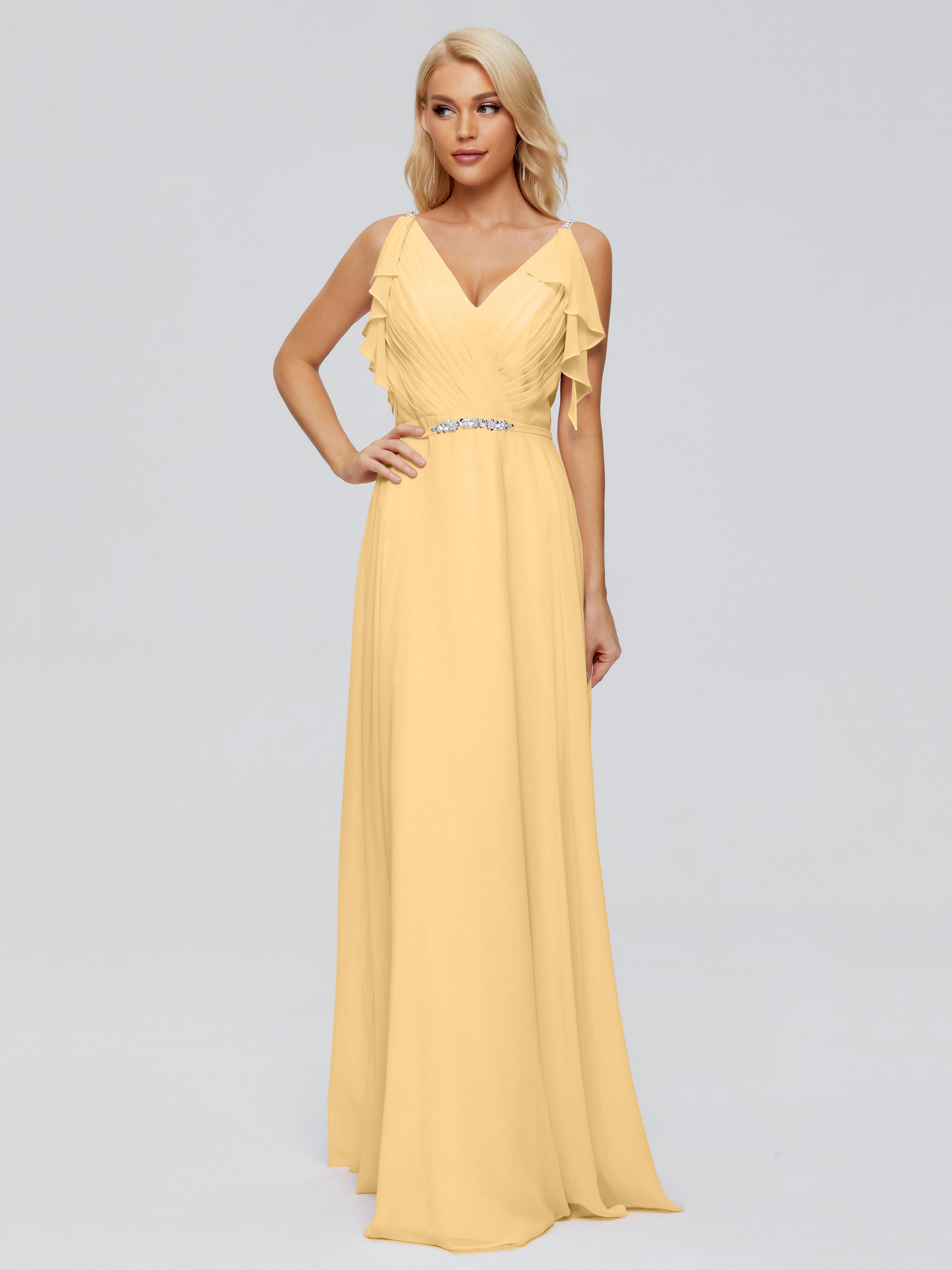 Robe Dorée Demoiselle D Honneur Trapèze Dos En V Robes Demoiselle D'Honneur