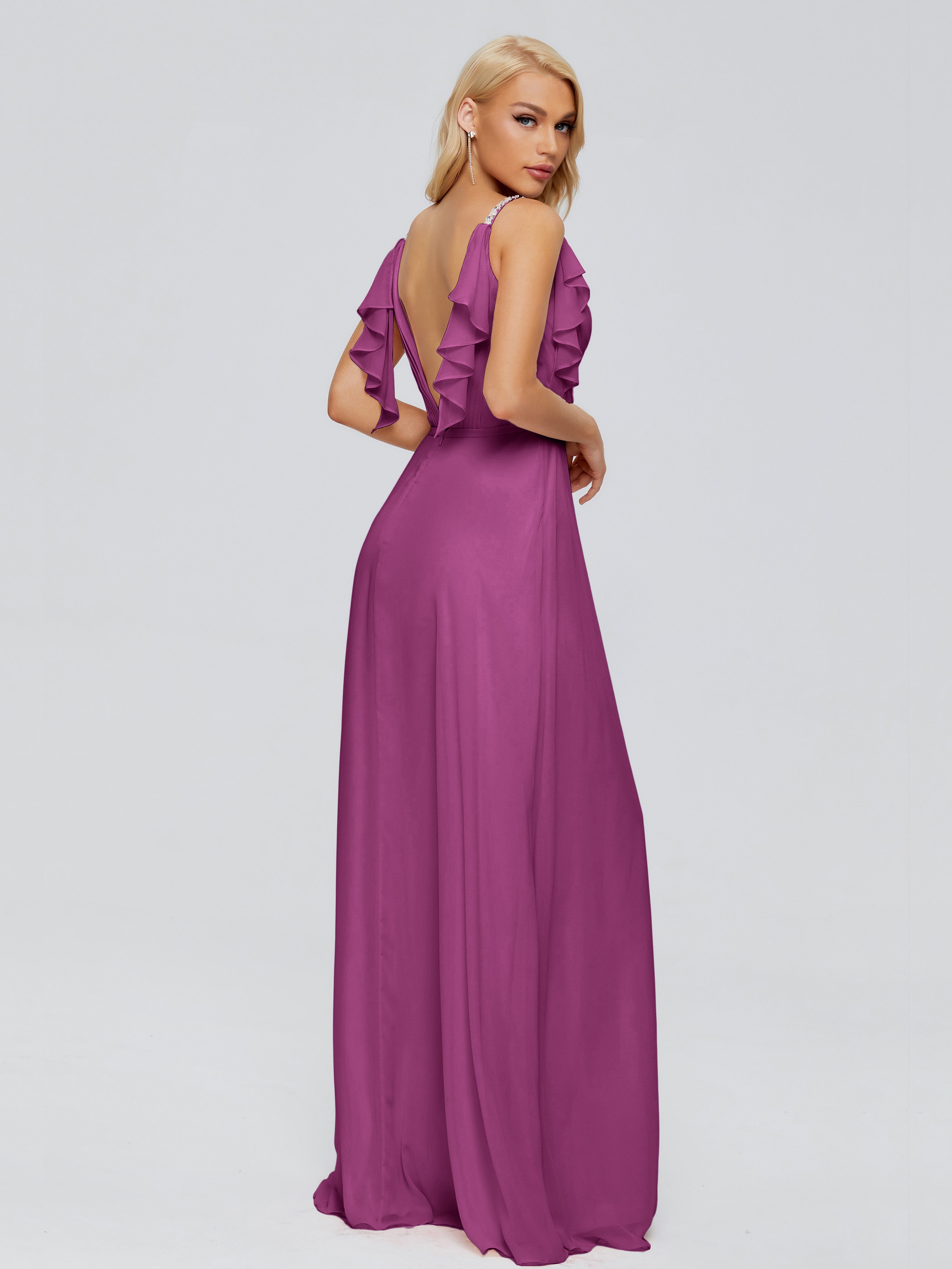 Robes De Demoiselle D'Honneur Orchidée A-ligne Dos En V Robes Demoiselle D'Honneur
