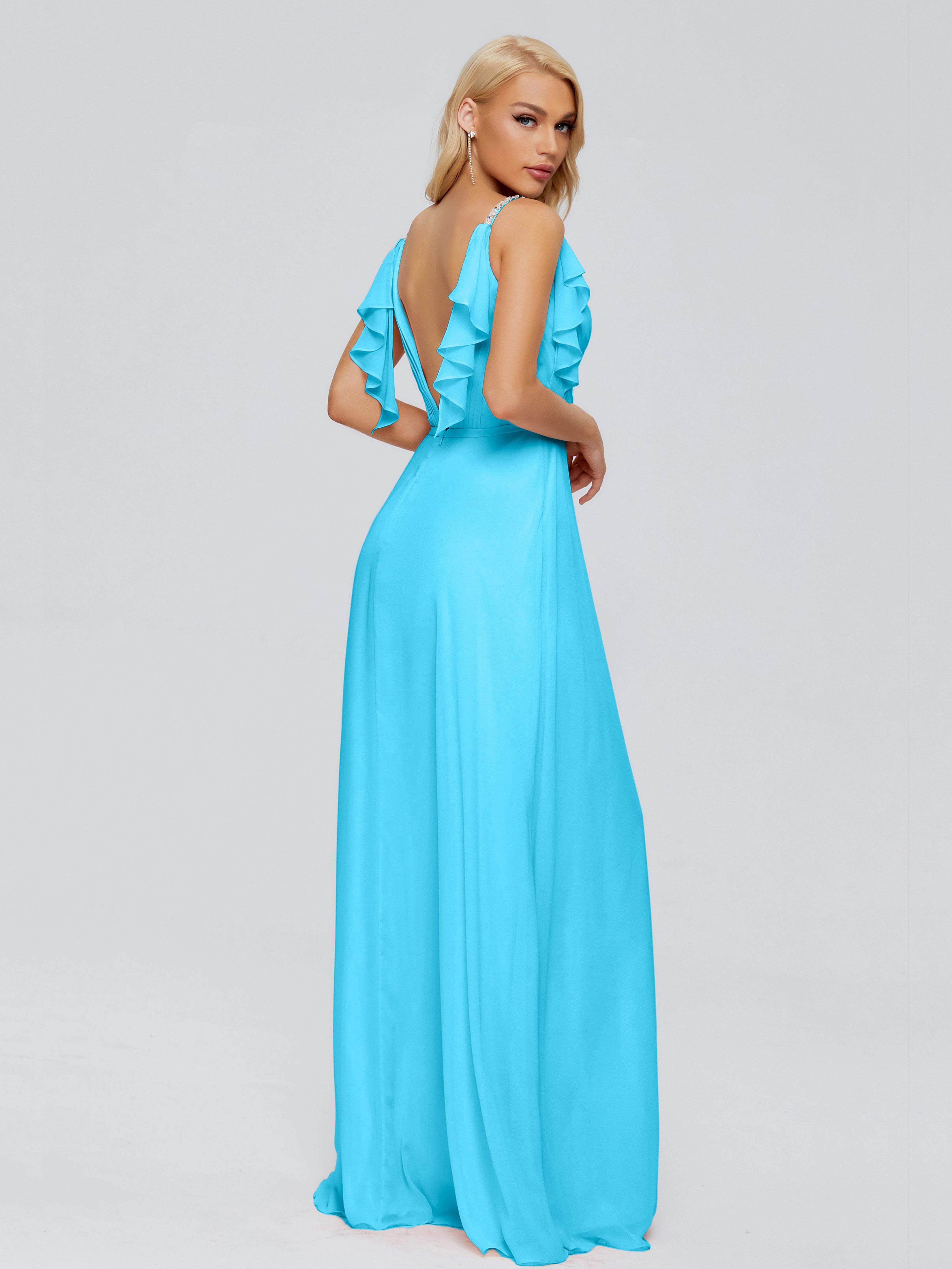 Robe De Demoiselle D'Honneur En Piscine A-ligne Dos En V Robes Demoiselle D'Honneur
