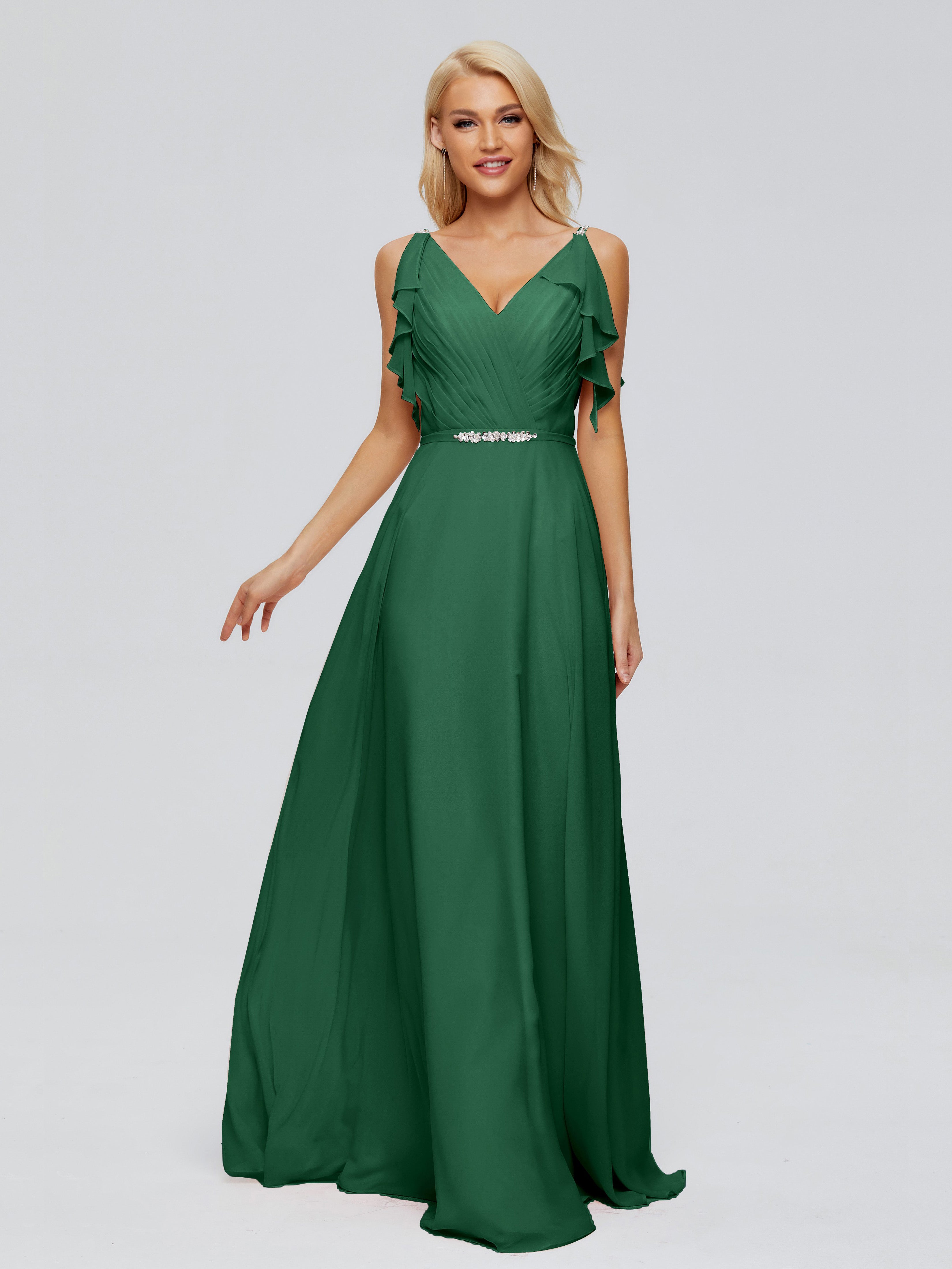 Robes De Demoiselle D'Honneur Trèfle A-ligne Dos En V Robes Demoiselle D'Honneur