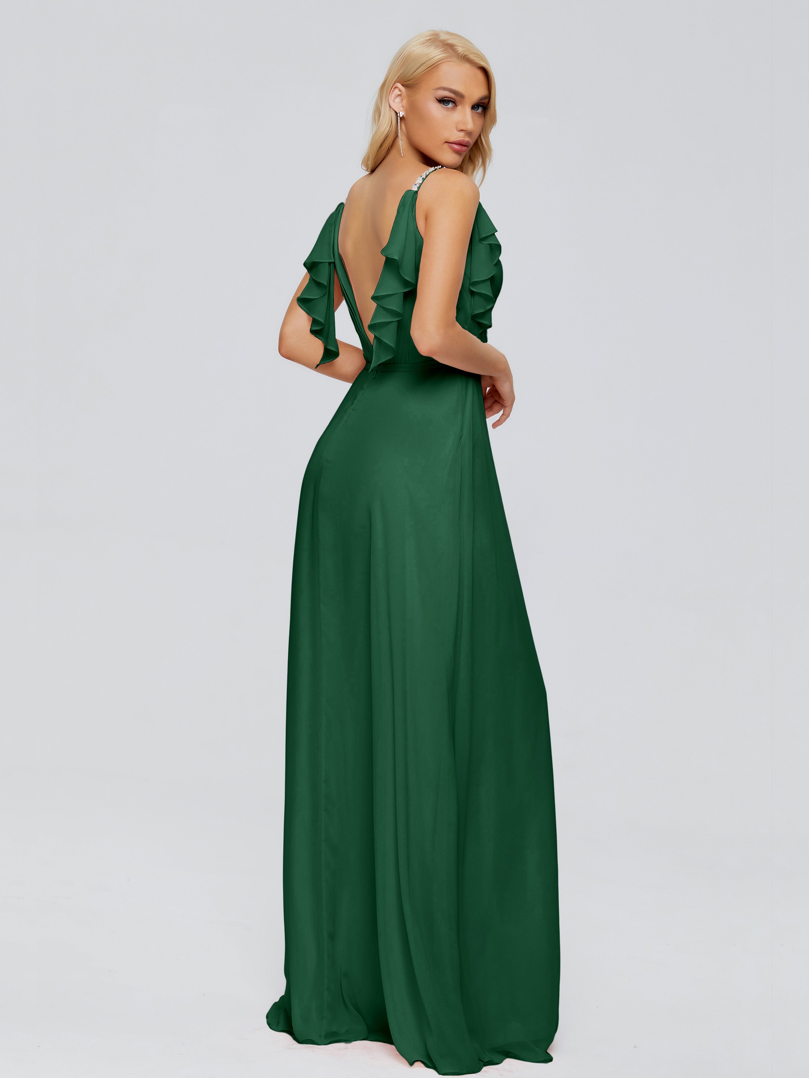 Robes De Demoiselle D'Honneur Trèfle A-ligne Dos En V Robes Demoiselle D'Honneur