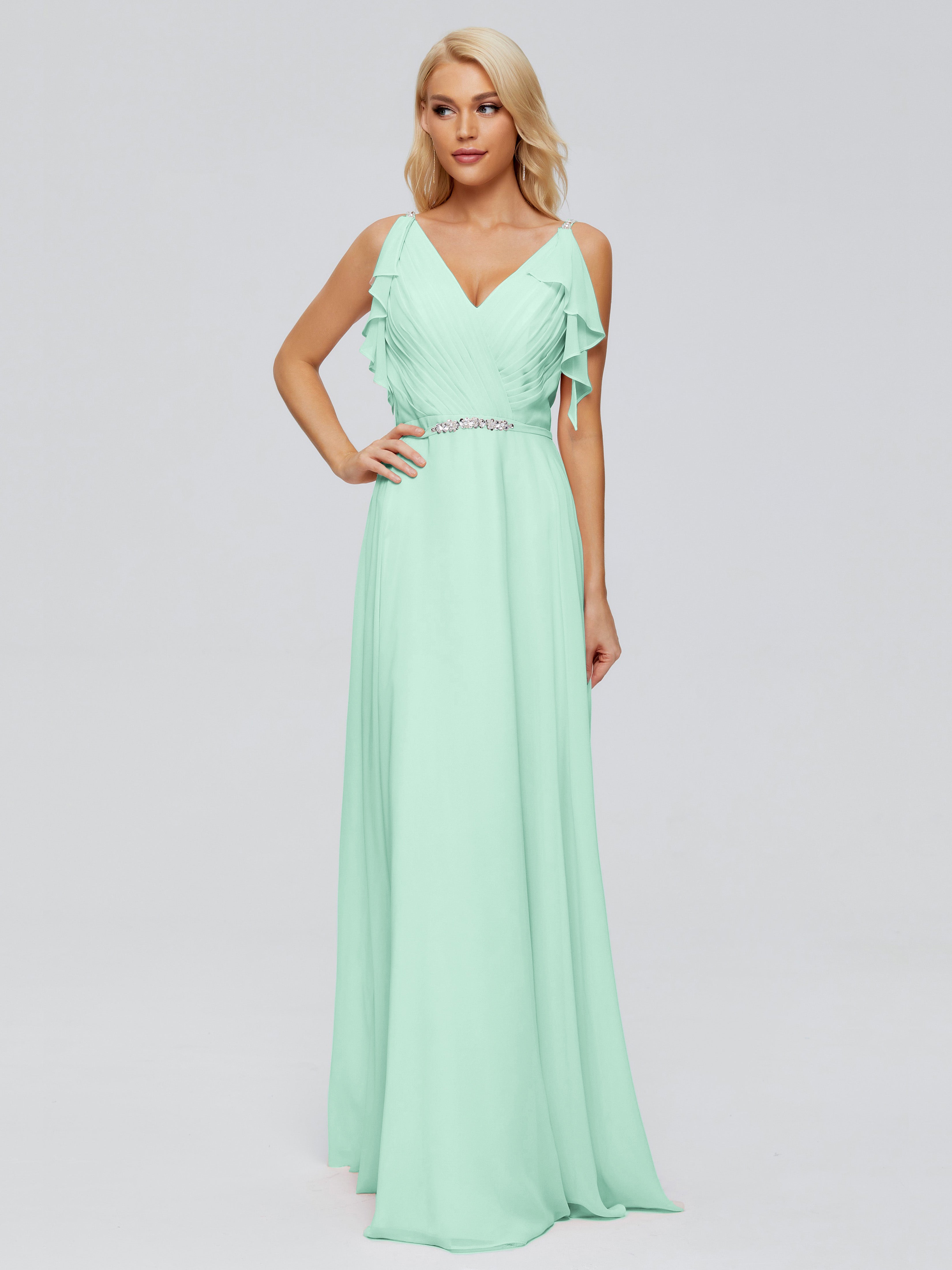 Robe De Demoiselle D Honneur Turquoise Trapèze Dos En V Robes Demoiselle D'Honneur