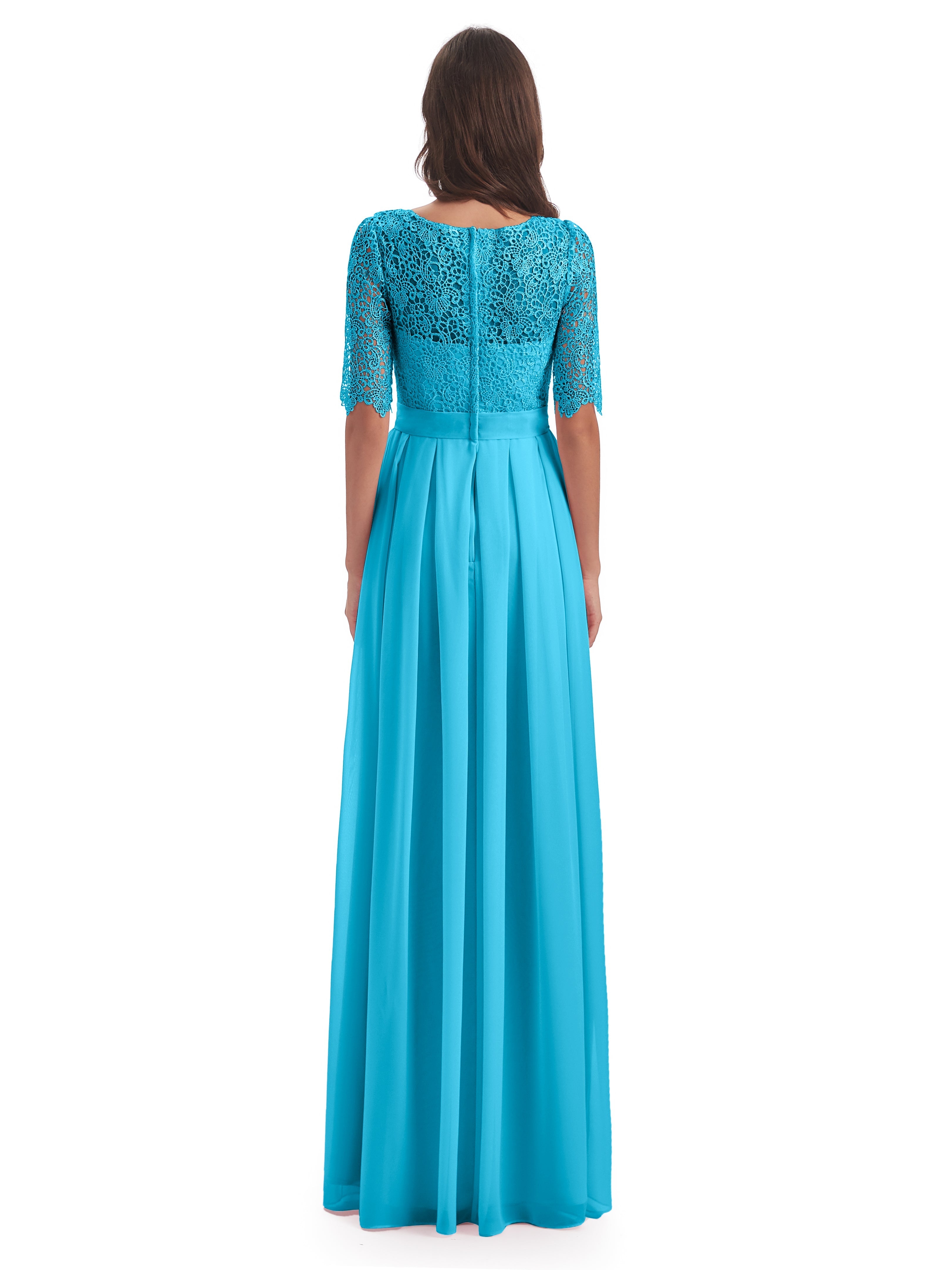 Robe De Demoiselle D'Honneur En Piscine Demi Manches Encolure Dégagée Robes Demoiselle D'Honneur