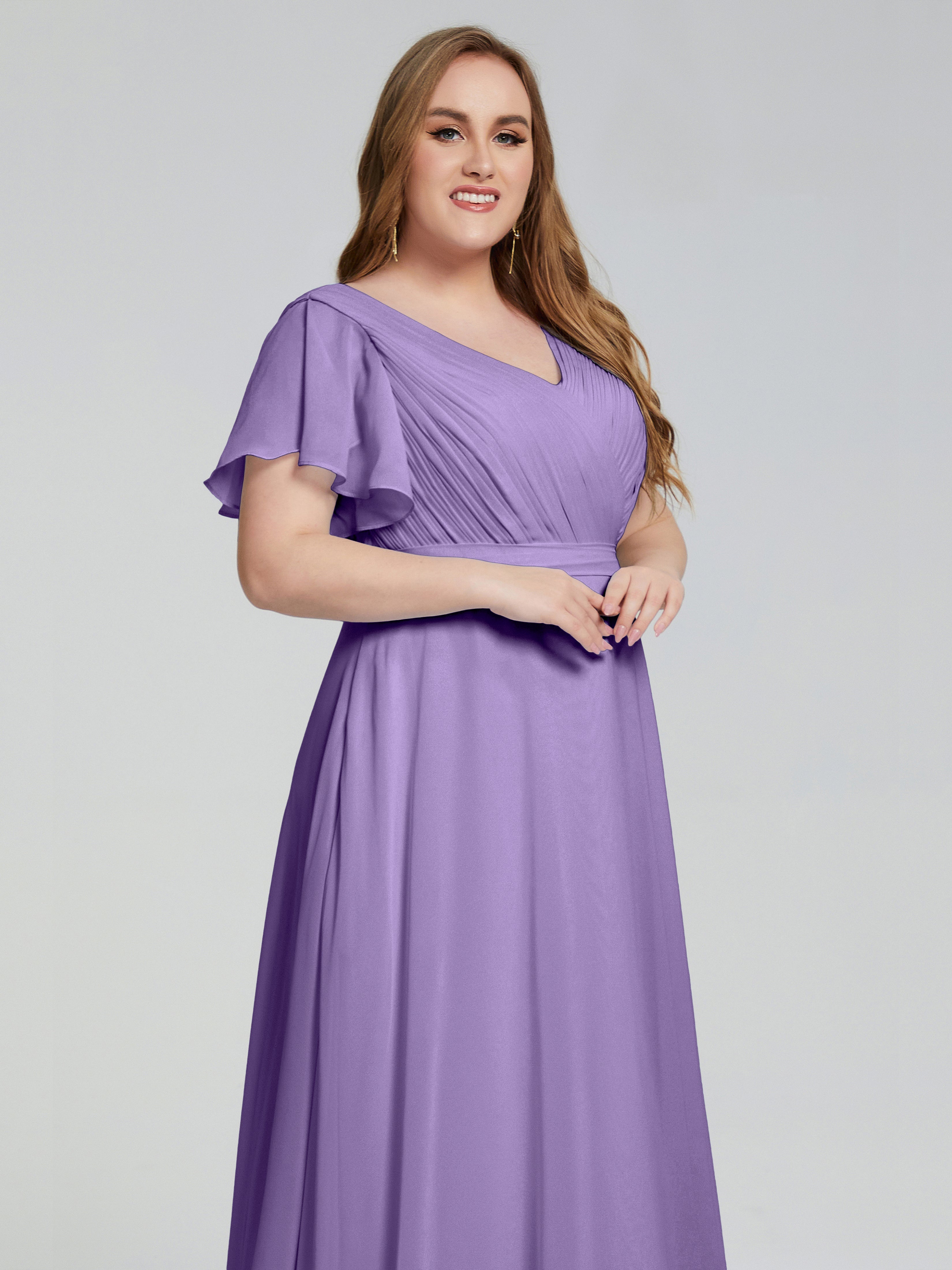 Robes De Demoiselle D'Honneur Tahiti Manches Courtes Mousseline Robes Demoiselle D'Honneur