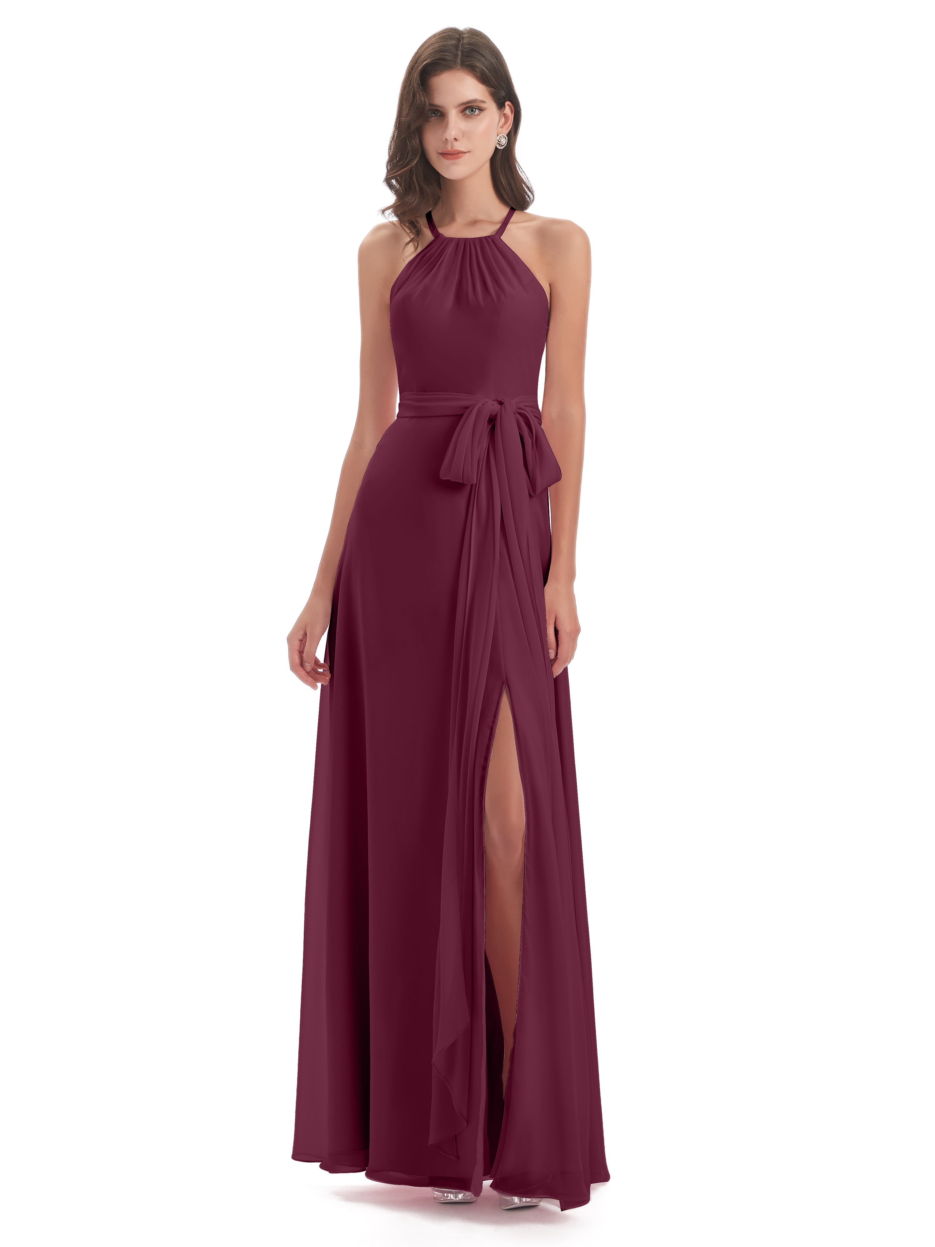 Robes De Demoiselle D'Honneur Mure Dos Nu Licou Fendue Robes Demoiselle D'Honneur
