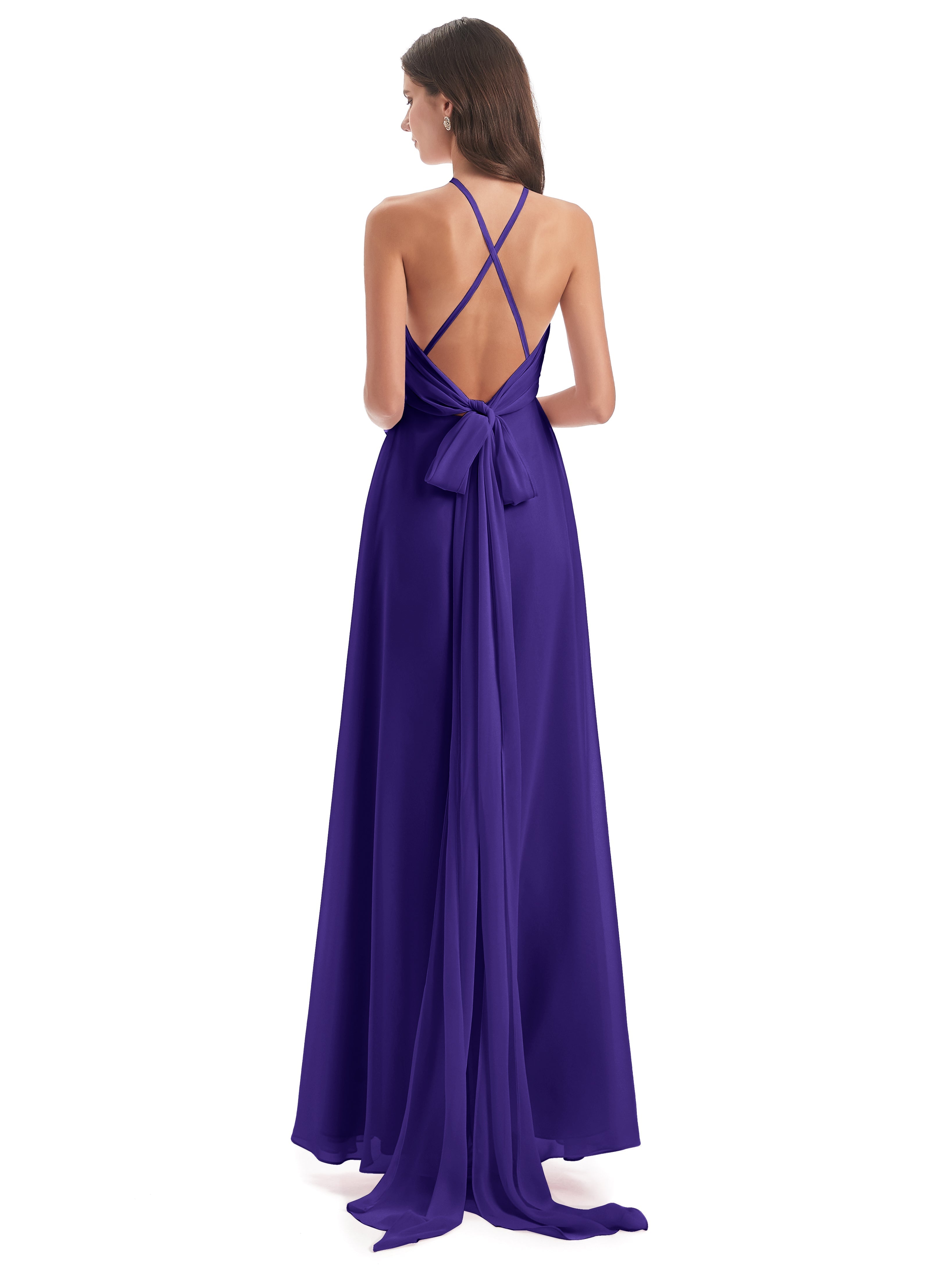 Robes De Demoiselle D'Honneur En Régence Dos Nu Licou Fendue Robes Demoiselle D'Honneur