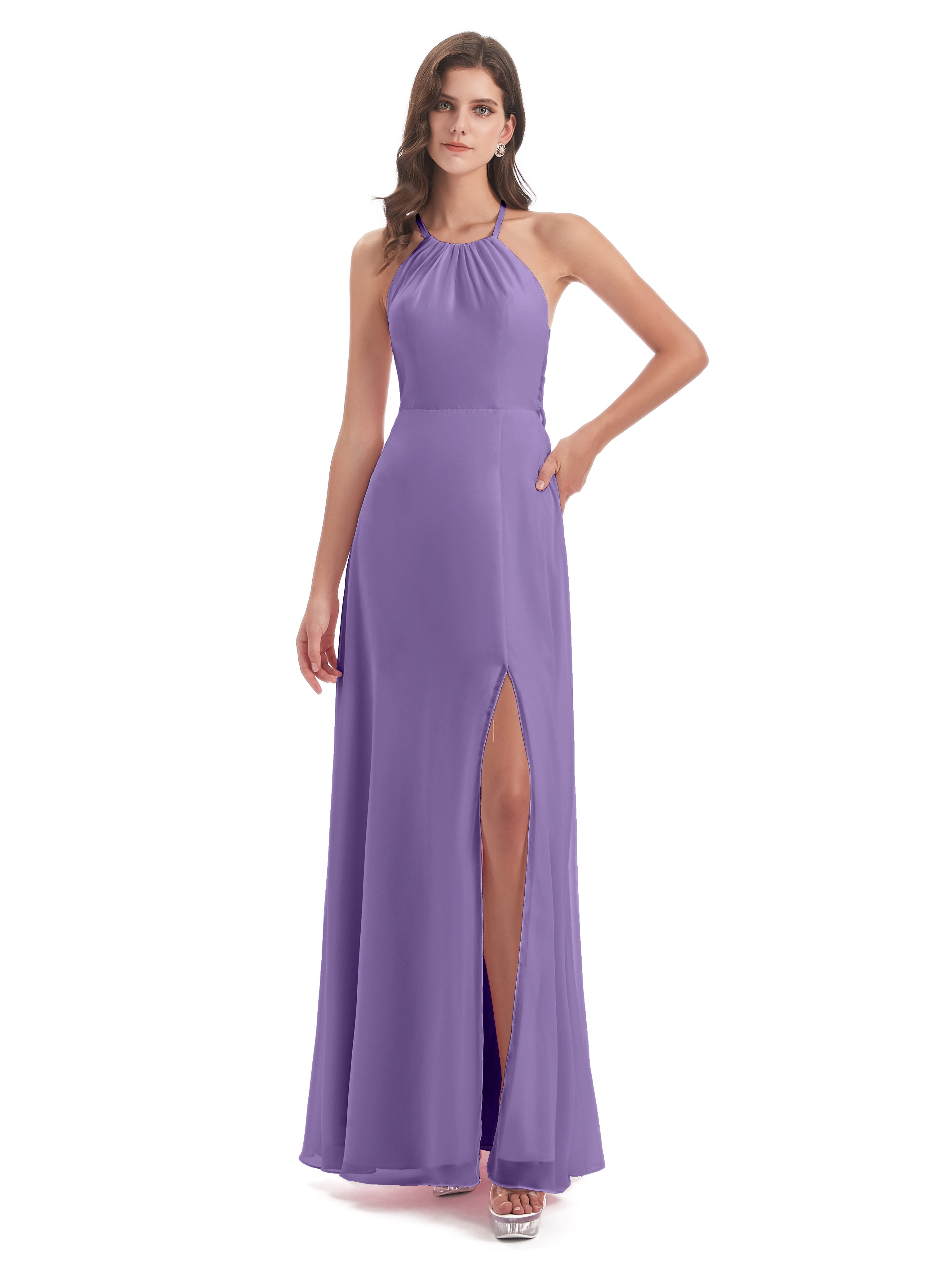 Robes De Demoiselle D'Honneur Tahiti Dos Nu Licou Fendue Robes Demoiselle D'Honneur