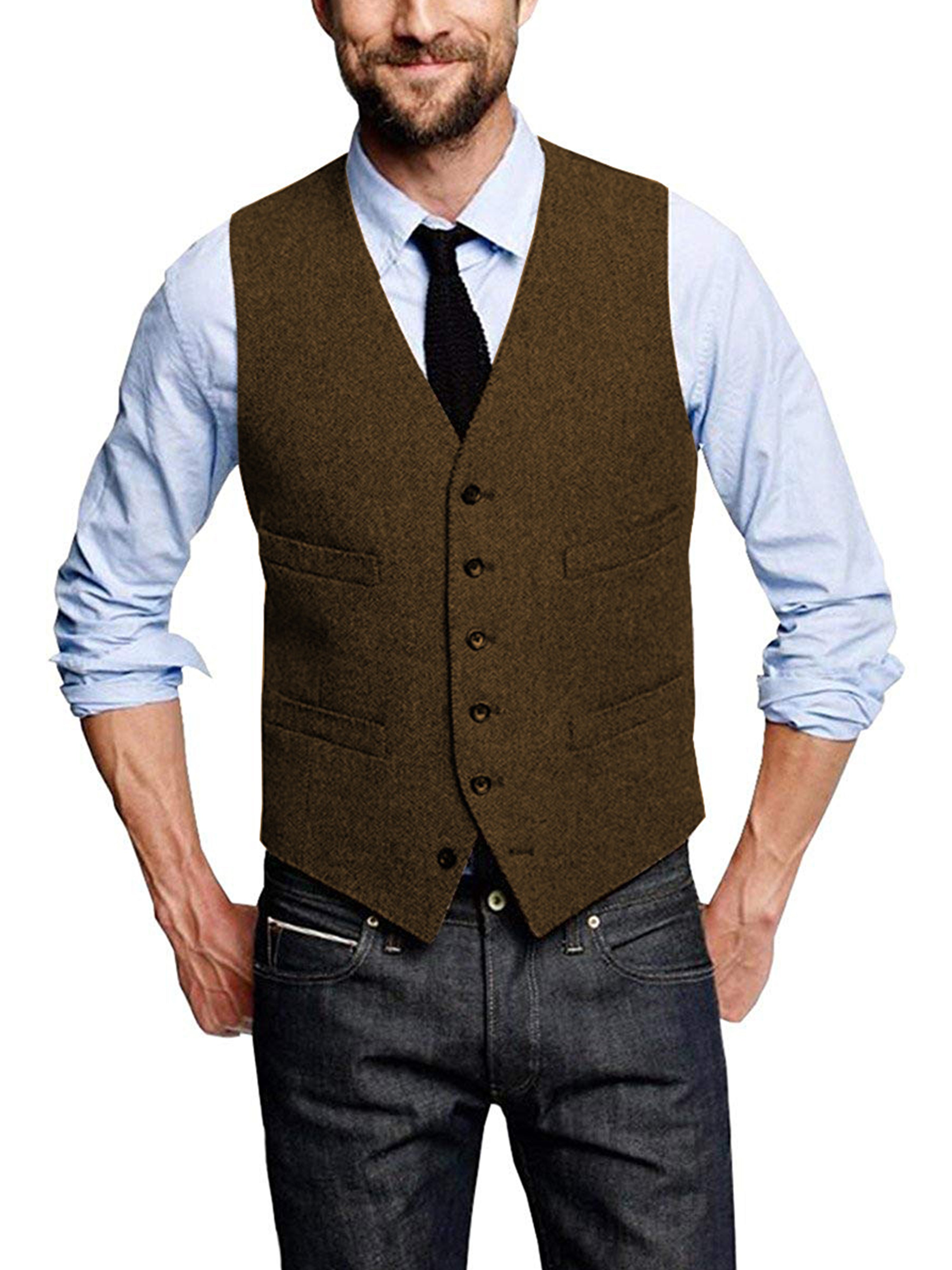 Gilet Col V Design Minimaliste avec Boutons pour Homme