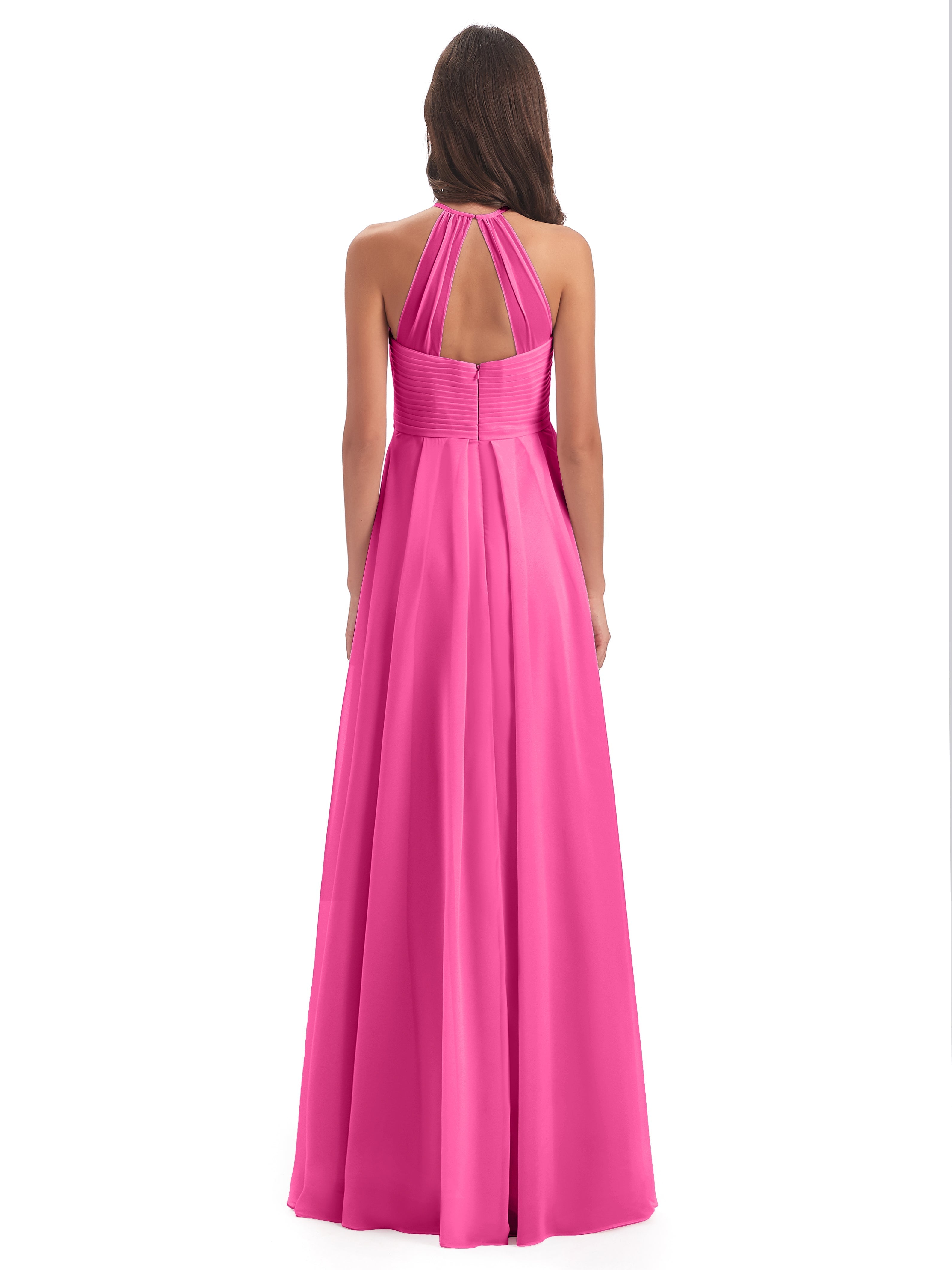 Robe Demoiselle D Honneur Azalée Licou Dos Ouvert Mousseline Robes Demoiselle D'Honneur