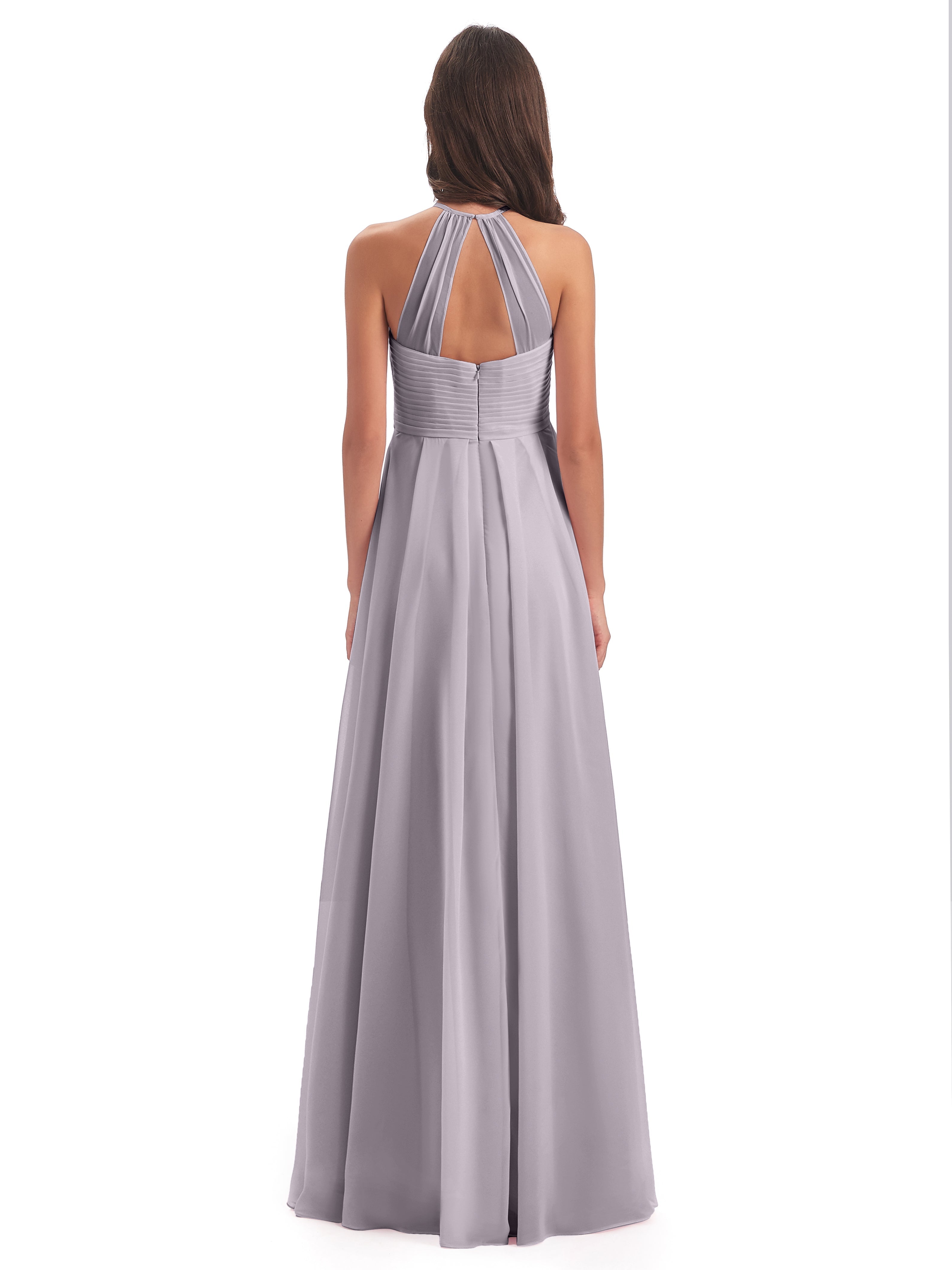 Robes De Demoiselle D'Honneur Crépuscule Licou Dos Ouvert Mousseline Robes Demoiselle D'Honneur