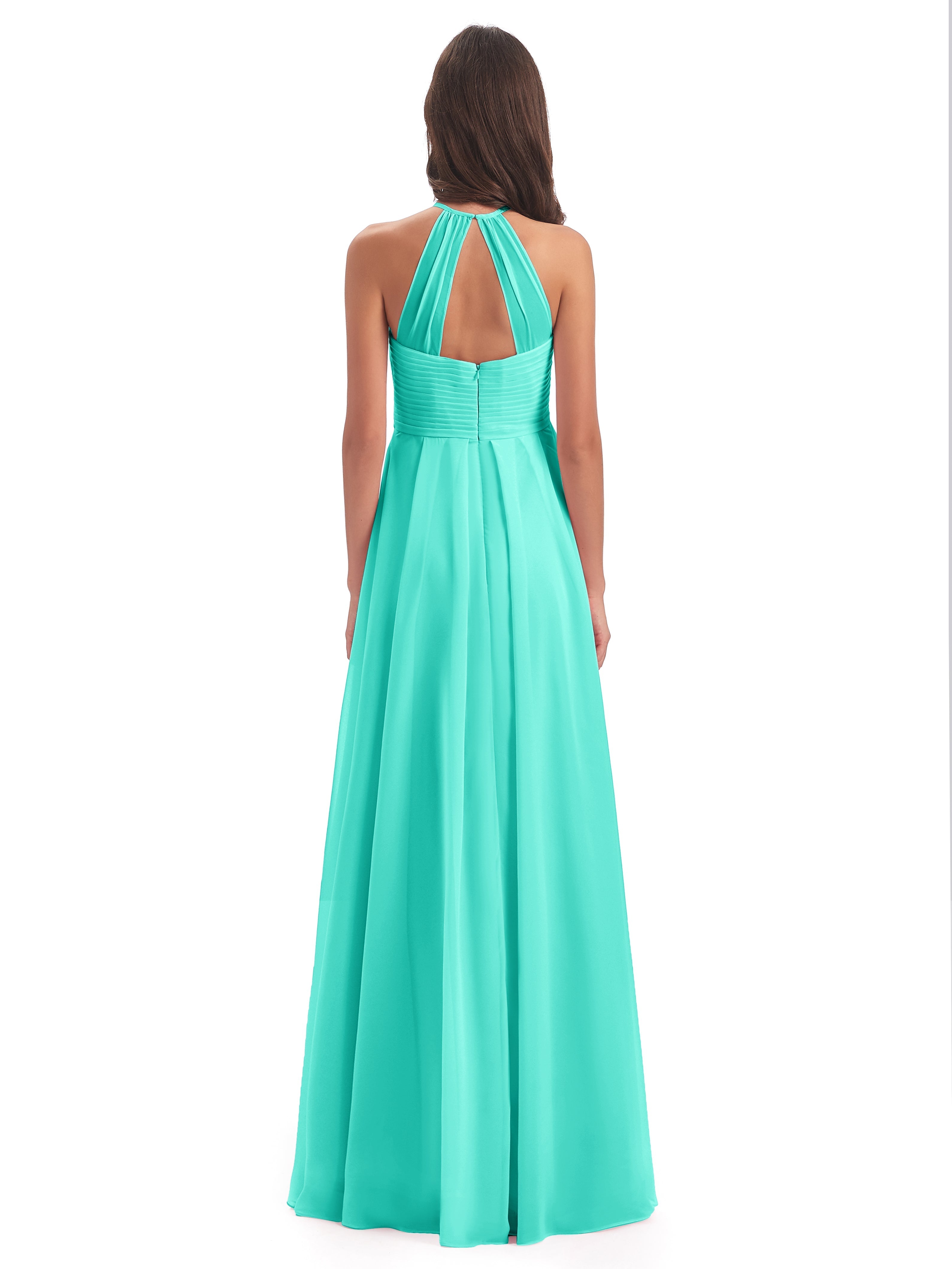 Robes De Demoiselle D'Honneur Spa Licou Dos Ouvert Mousseline Robes Demoiselle D'Honneur