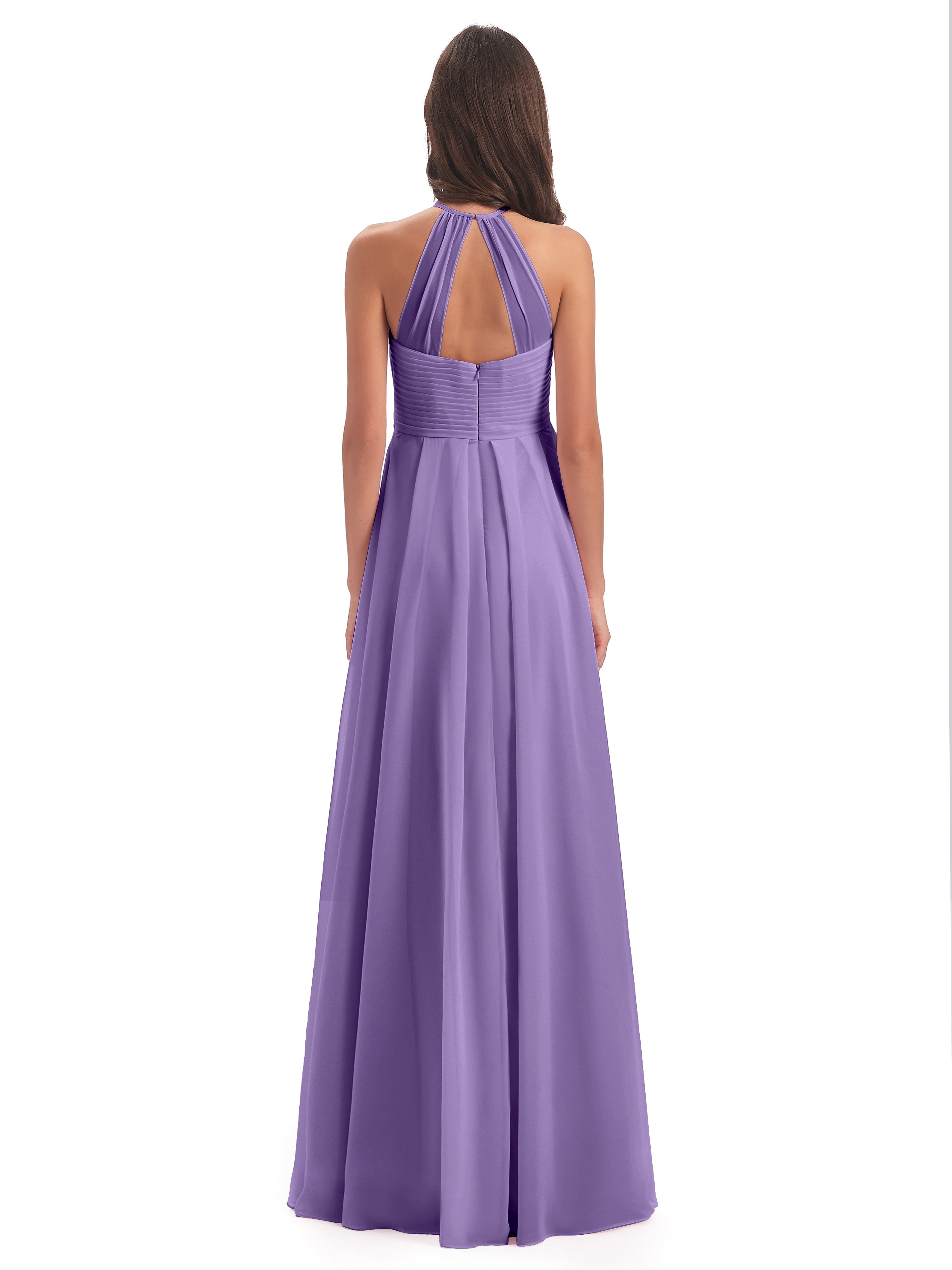 Robes De Demoiselle D'Honneur Tahiti Licou Dos Ouvert Mousseline Robes Demoiselle D'Honneur