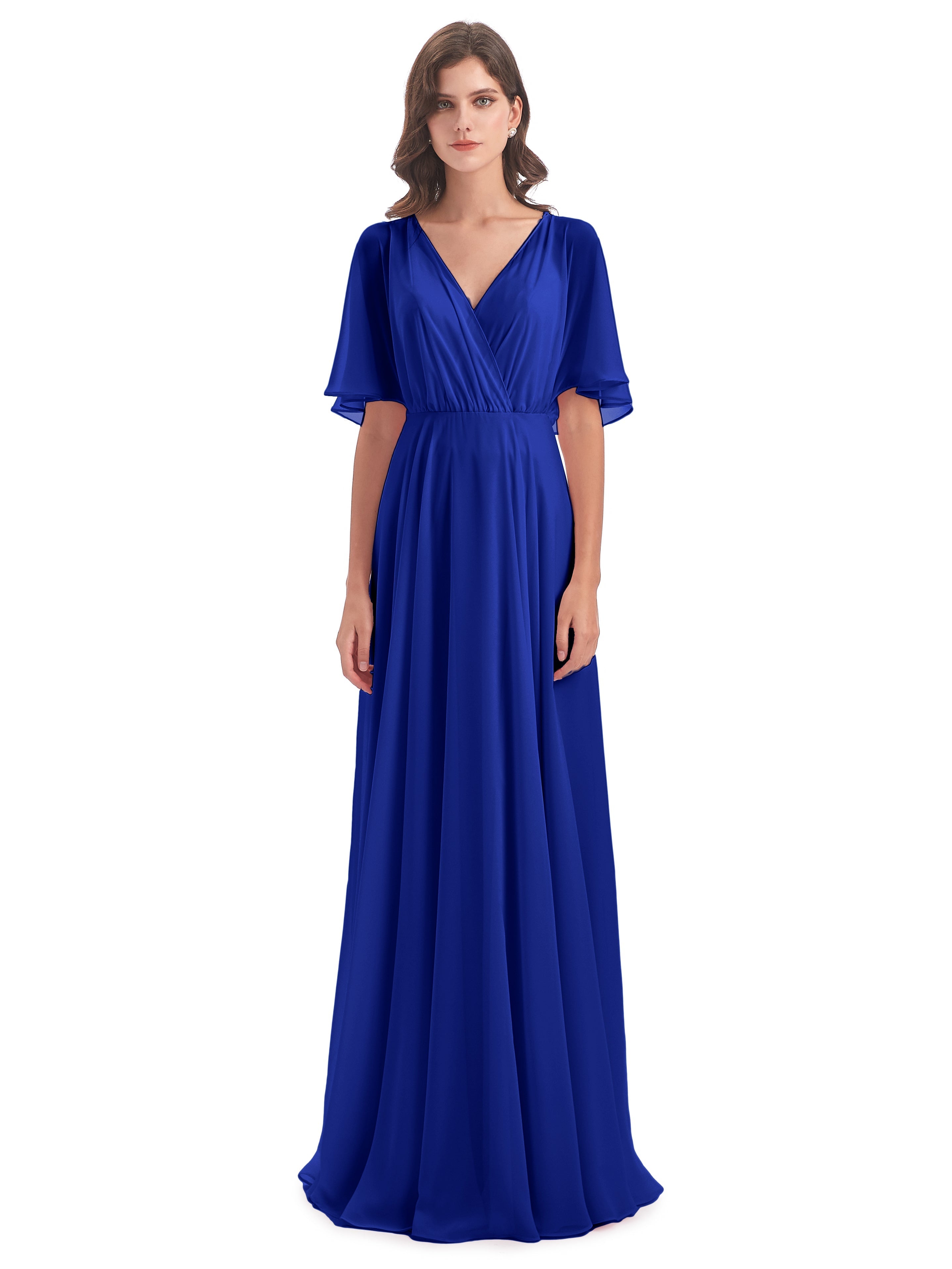 Demoiselle D Honneur Bleu Roi Trapèze Dos En V Robes Demoiselle D'Honneur