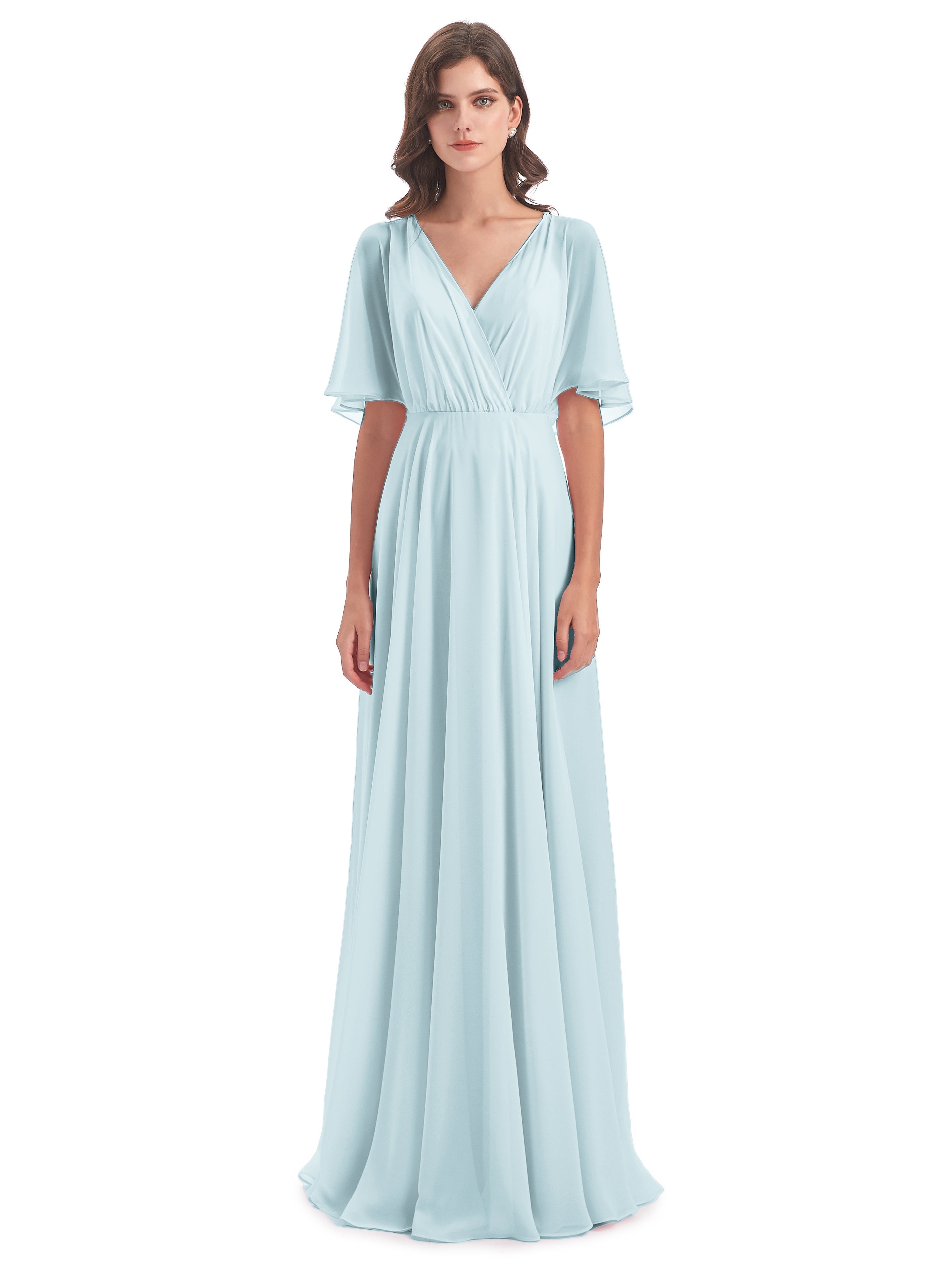 Robe De Demoiselle D'Honneur Brume Trapèze Dos En V Robes Demoiselle D'Honneur