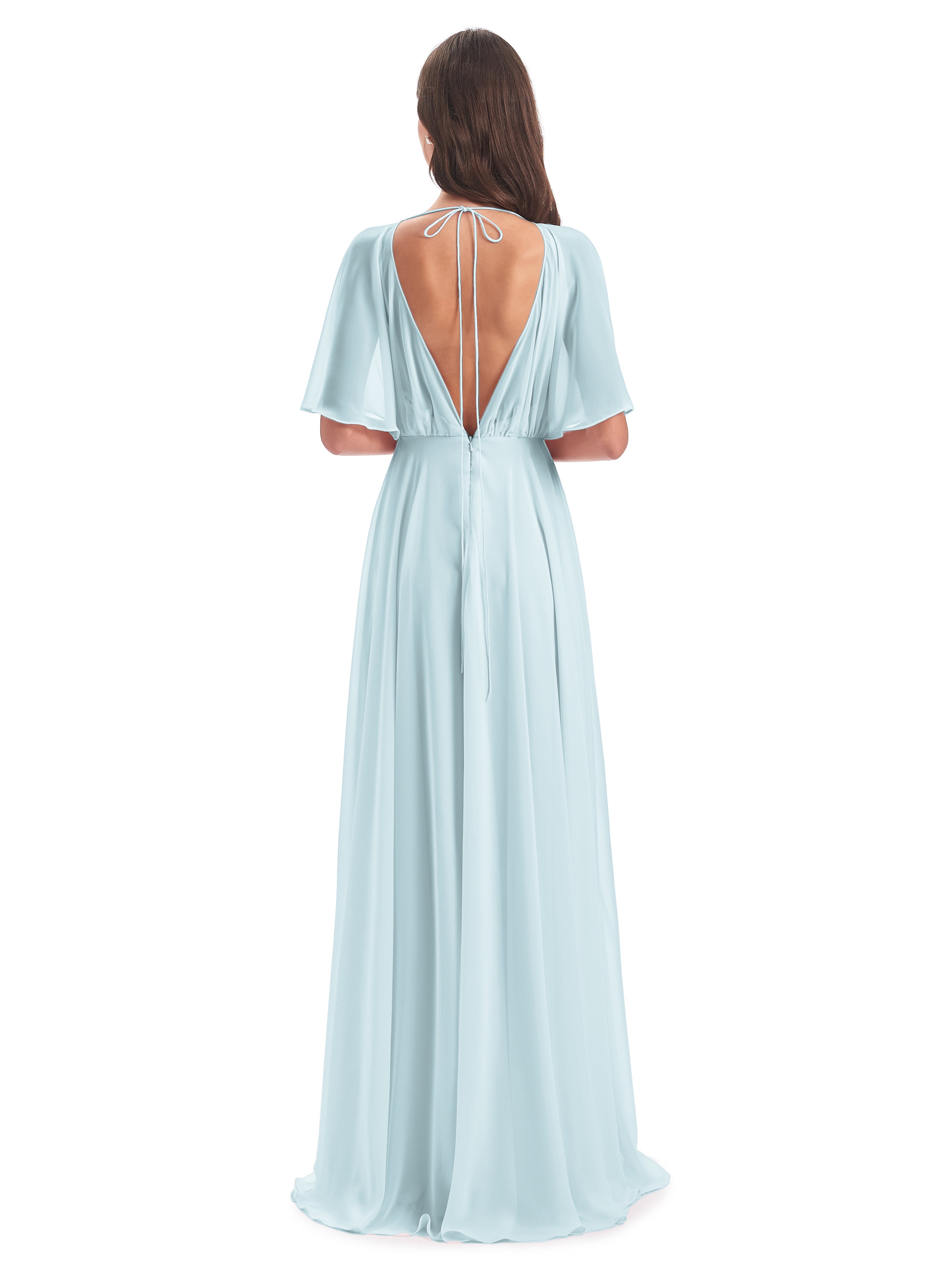 Robe De Demoiselle D'Honneur Brume Trapèze Dos En V Robes Demoiselle D'Honneur