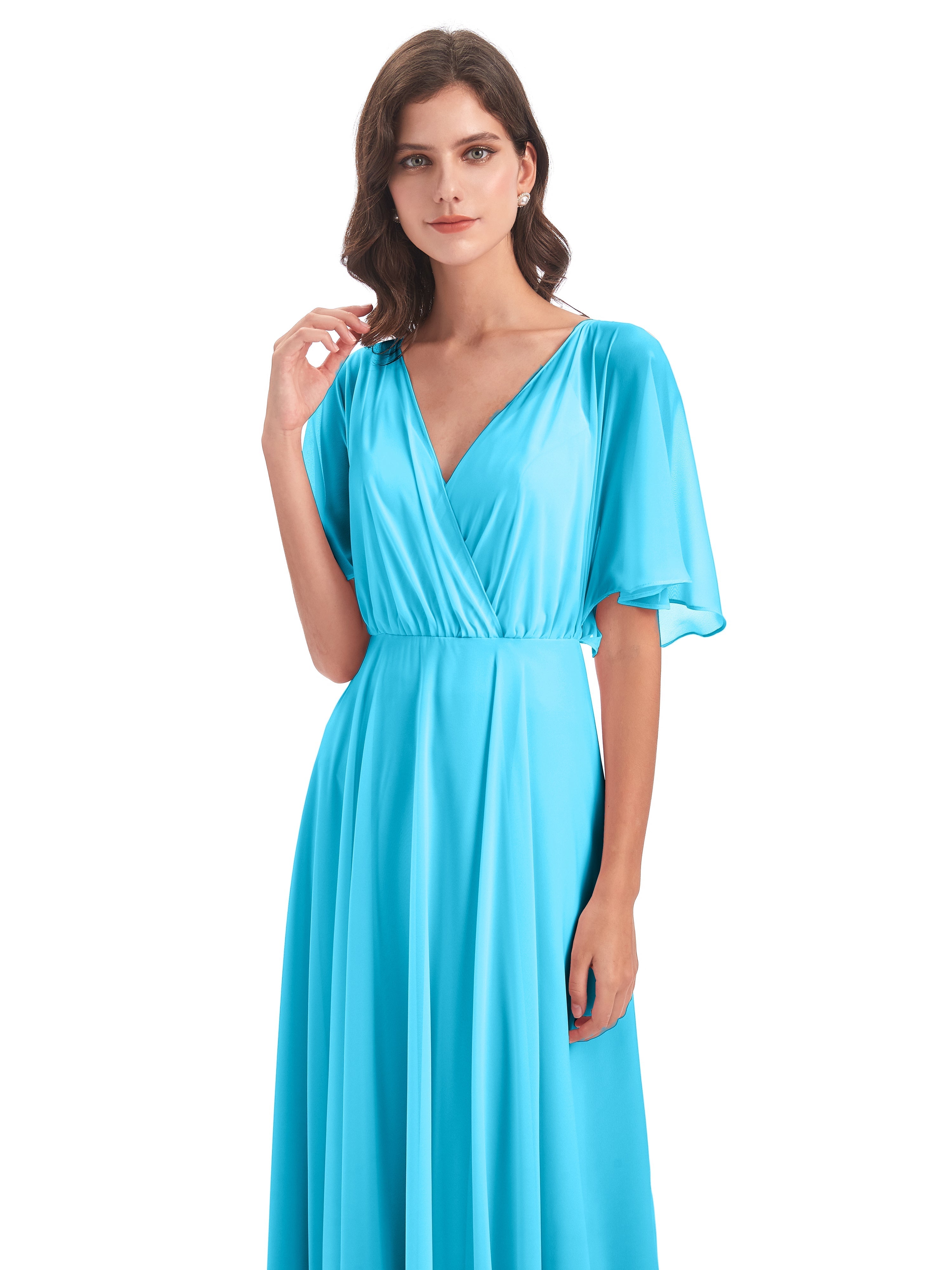 Robe De Demoiselle D'Honneur En Piscine Trapèze Dos En V Robes Demoiselle D'Honneur