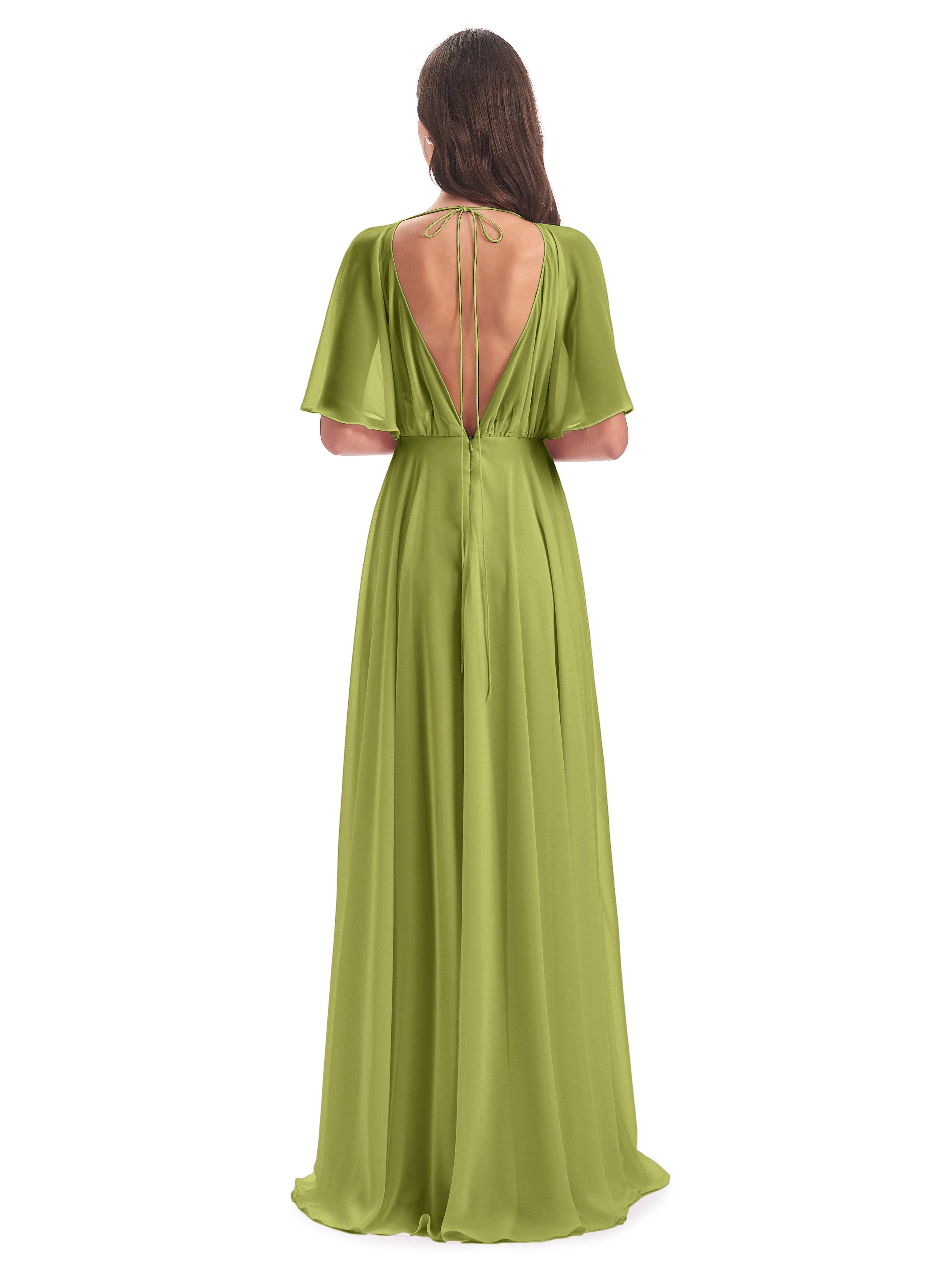 Robes De Demoiselle D'Honneur Trèfle Trapèze Dos En V Robes Demoiselle D'Honneur