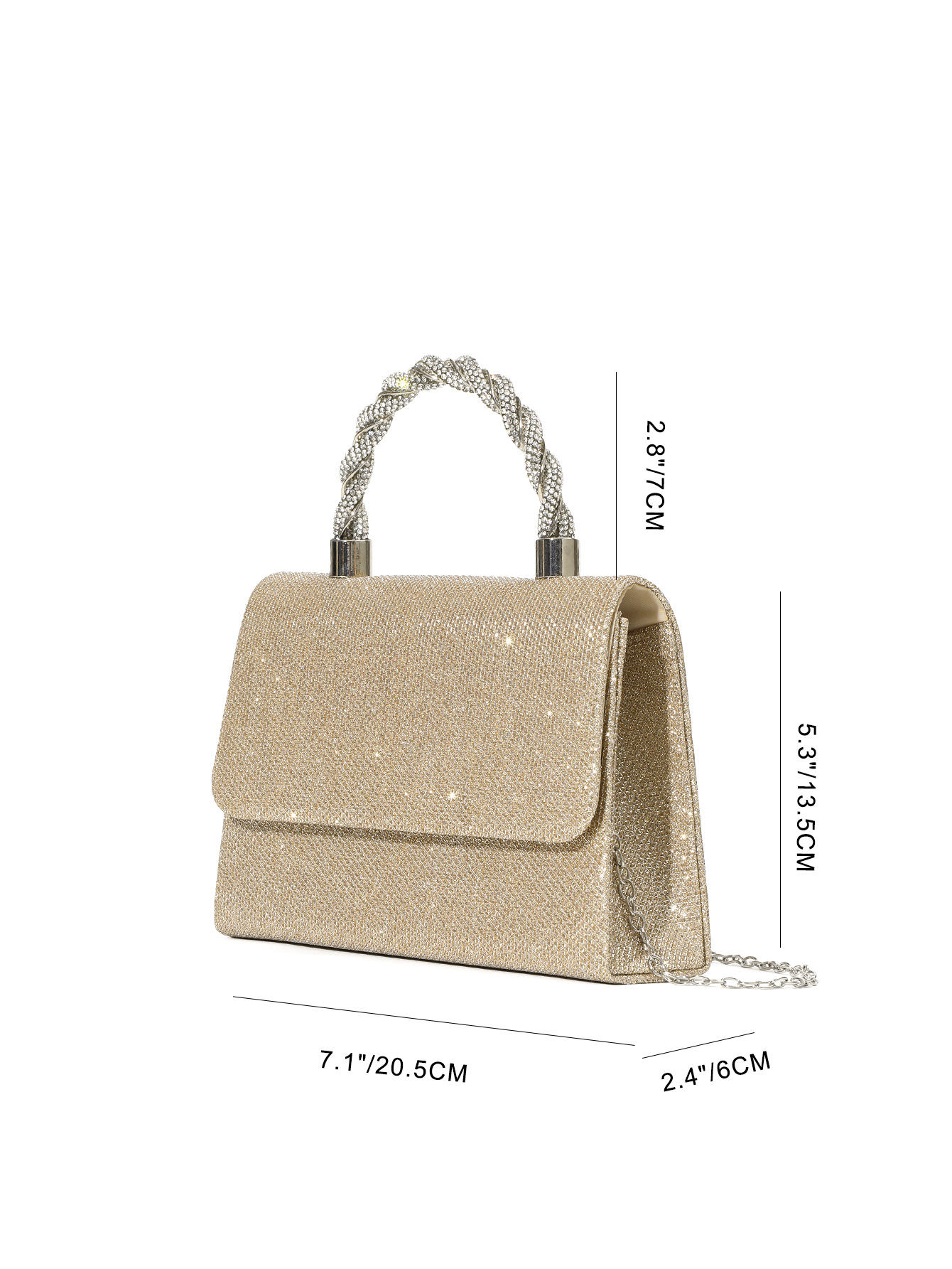 Sac de soirée élégant avec chaîne détachable Sac à bandoulière