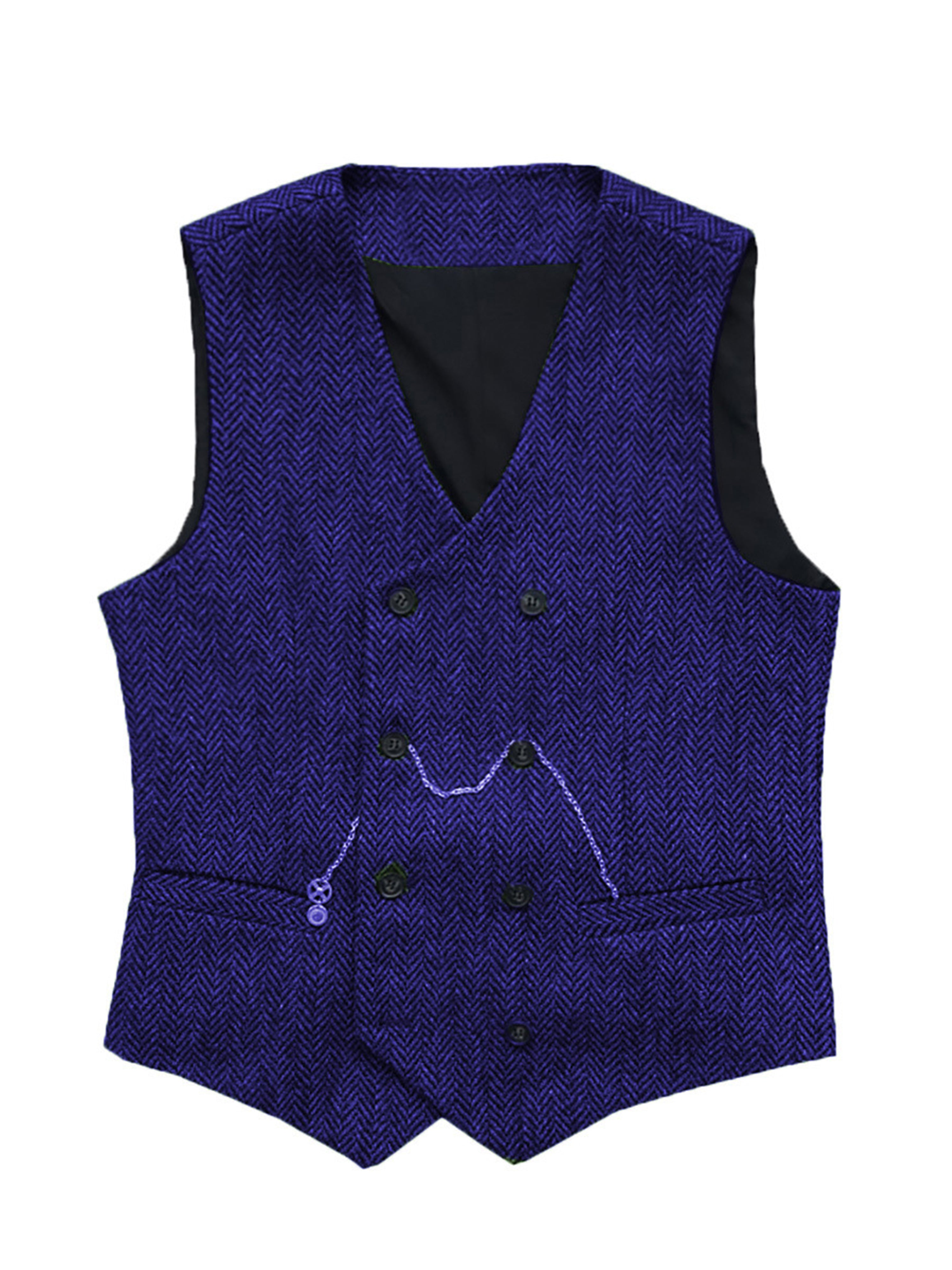 Gilet à col montant de costume pour homme Gilet en chevron