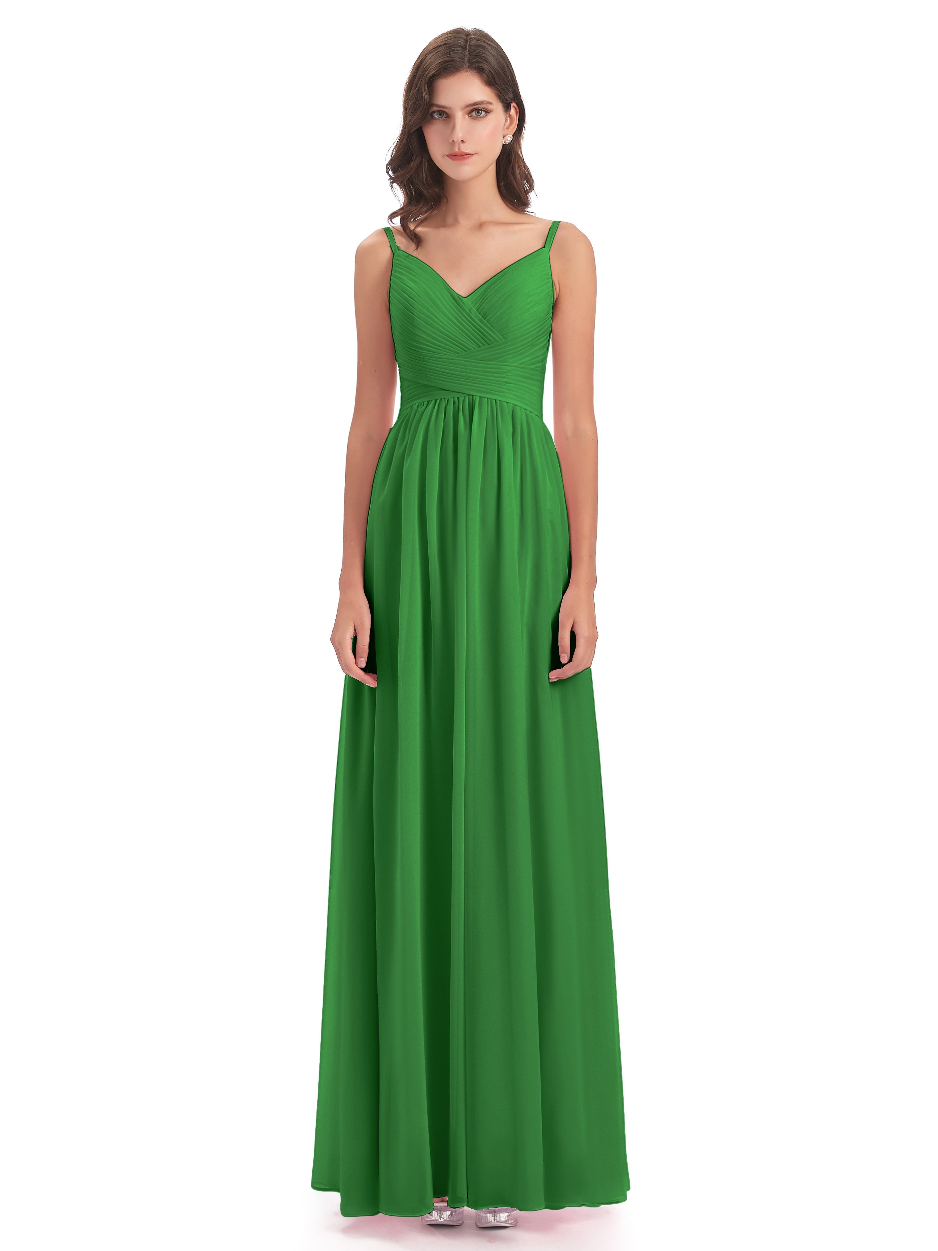 Robe Verte Demoiselle D Honneur Bretelles Spaghetti Plis Dentelle Robes Demoiselle D'Honneur