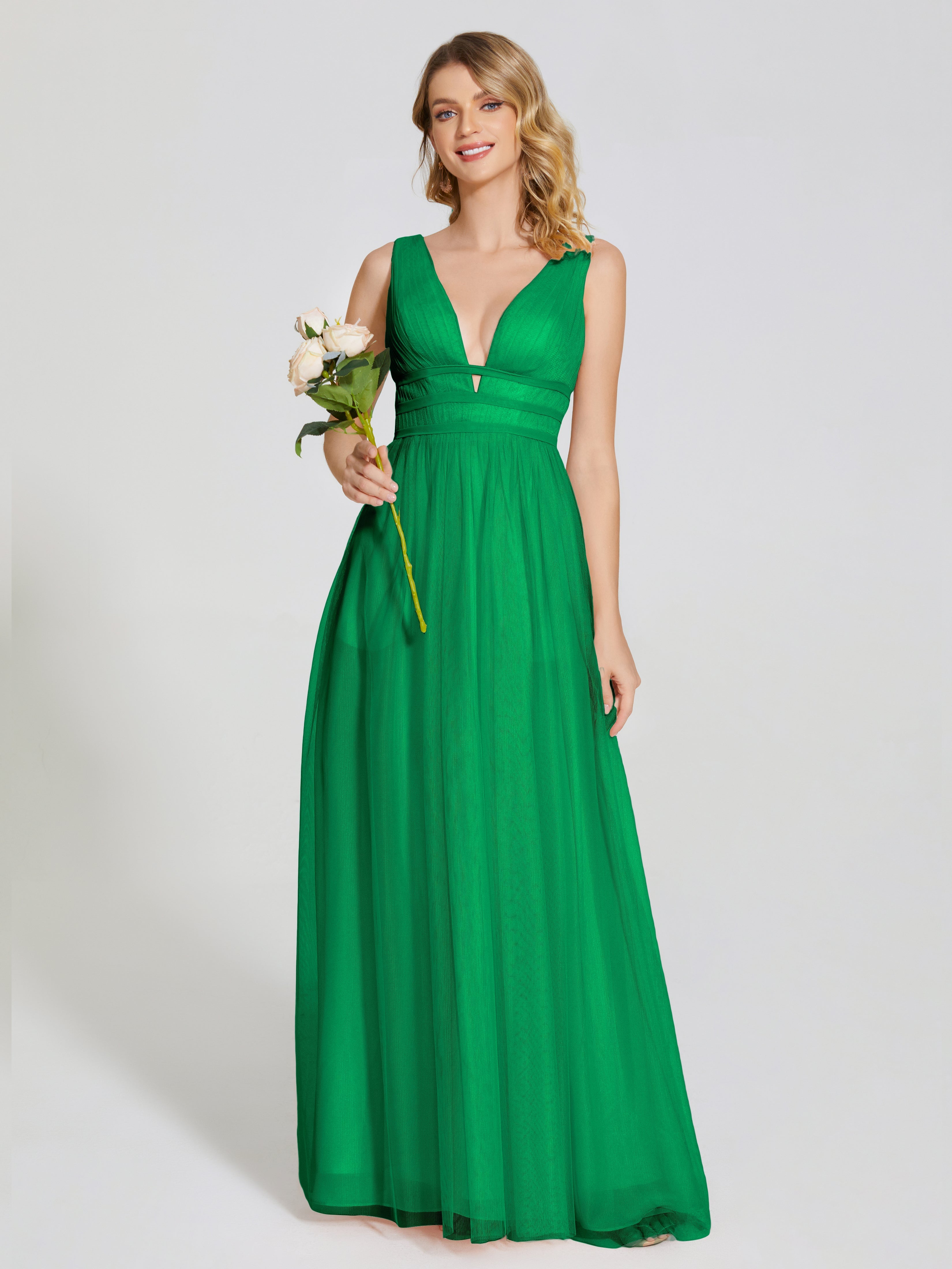 Wedding Party Robe Vert Emeraude Demoiselle D Honneur Bretelles Dos Nu Sexy Tulle Robe De Demoiselle D'Honneur
