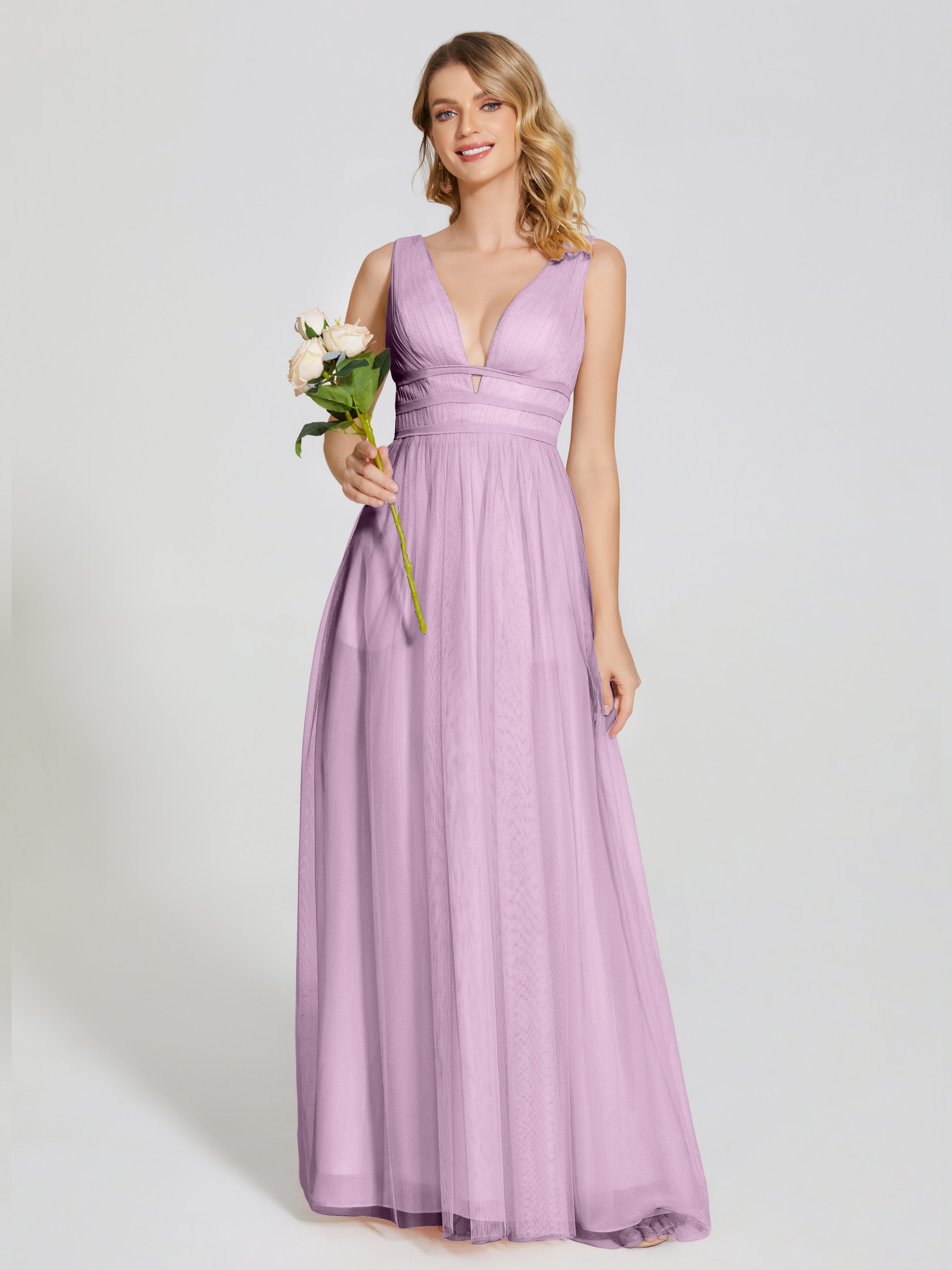 Robes De Demoiselle D'Honneur Glycine Bretelles Dos Nu Sexy Tulle Robe De Demoiselle D'Honneur