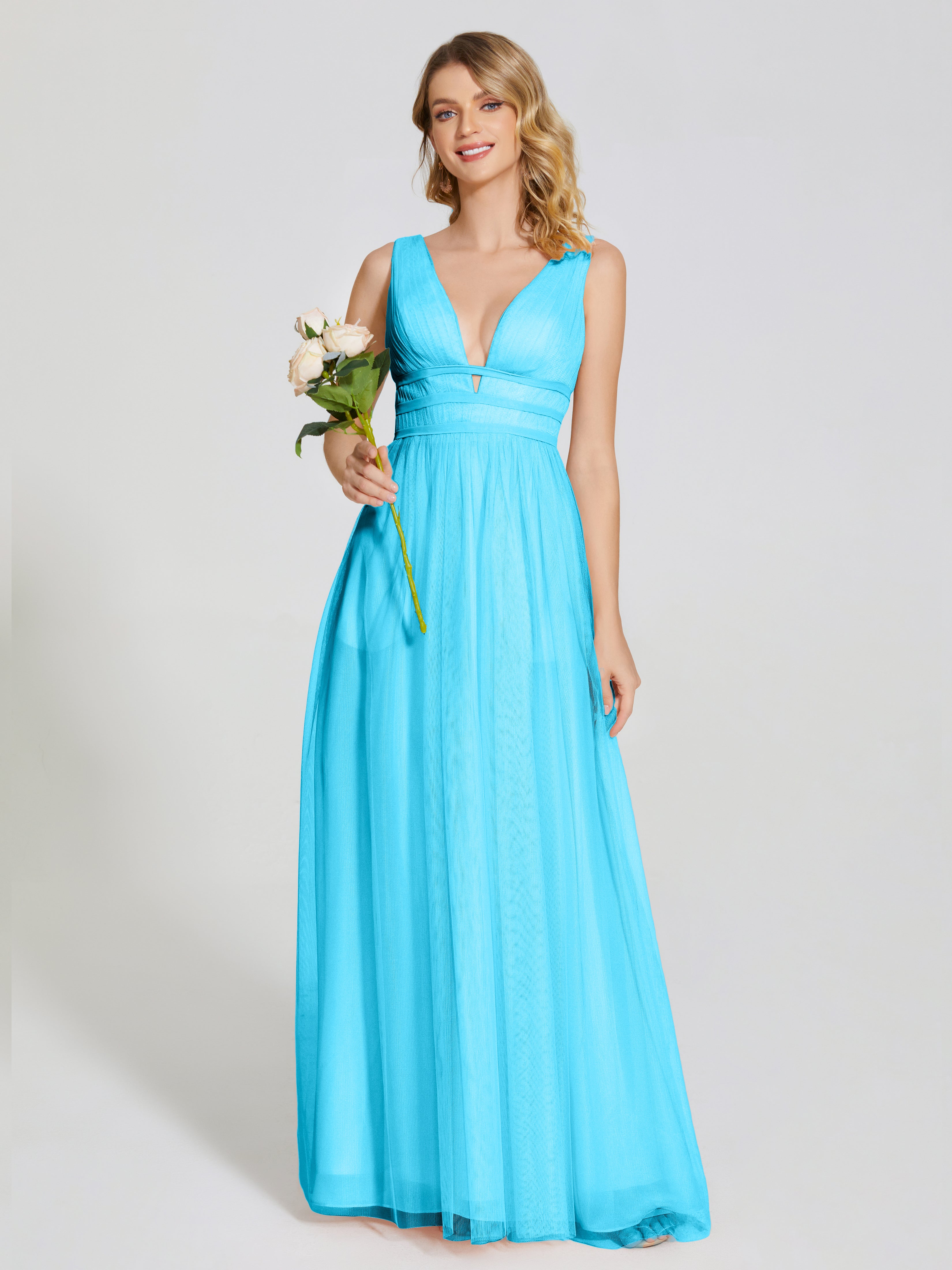 Robe De Demoiselle D'Honneur En Piscine Bretelles Dos Nu Sexy Tulle Robe De Demoiselle D'Honneur
