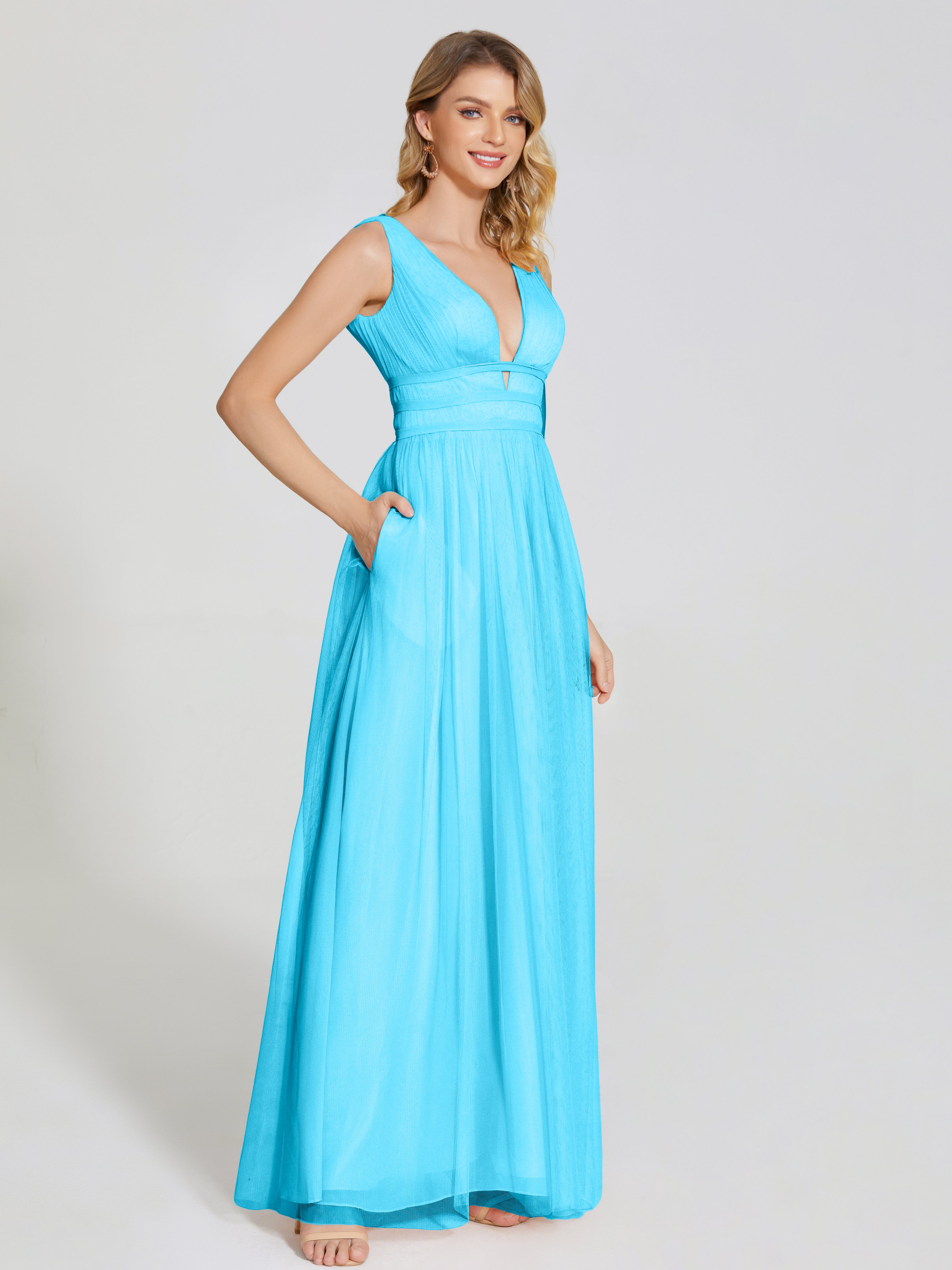 Robe De Demoiselle D'Honneur En Piscine Bretelles Dos Nu Sexy Tulle Robe De Demoiselle D'Honneur