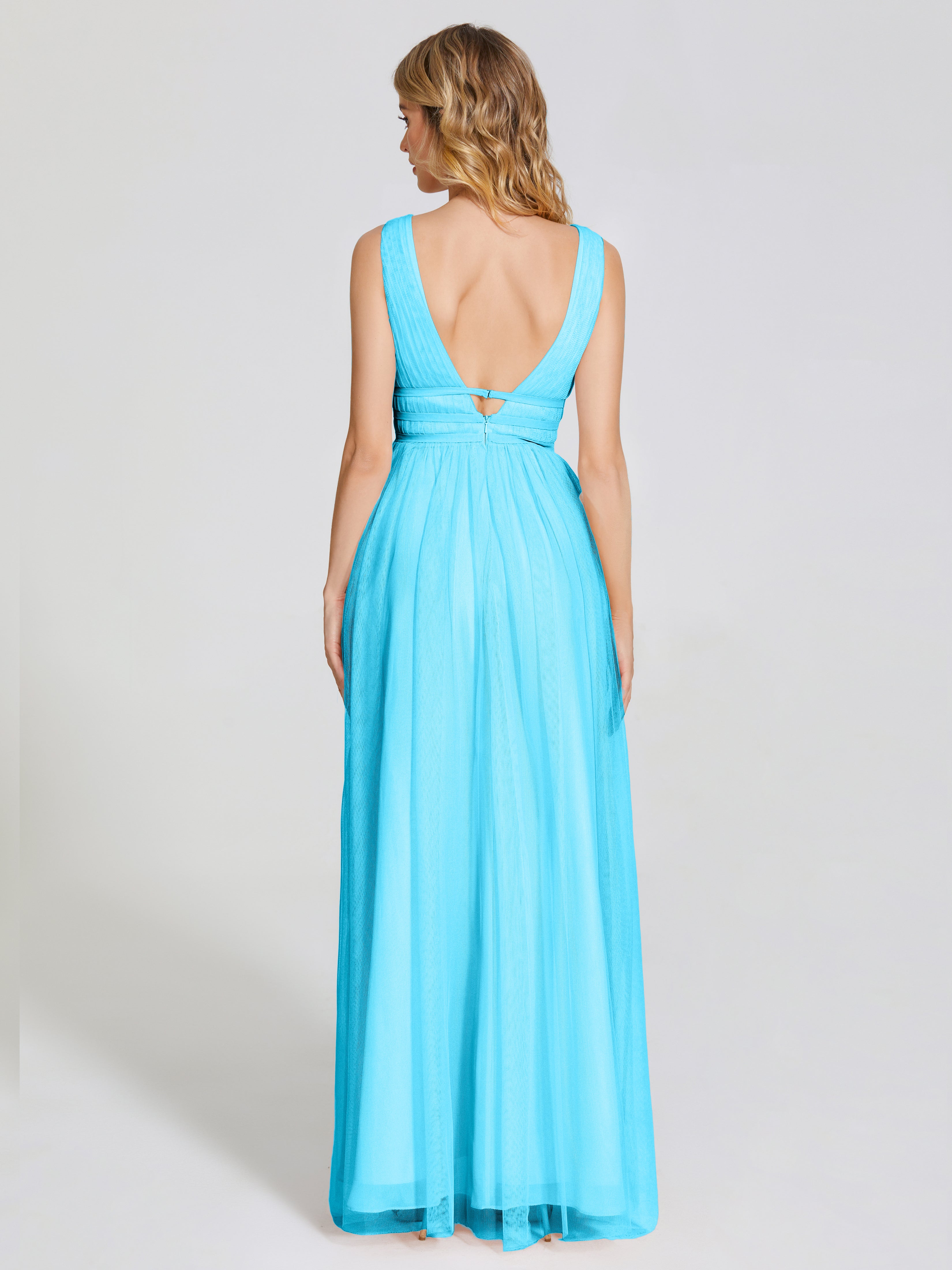 Robe De Demoiselle D'Honneur En Piscine Bretelles Dos Nu Sexy Tulle Robe De Demoiselle D'Honneur