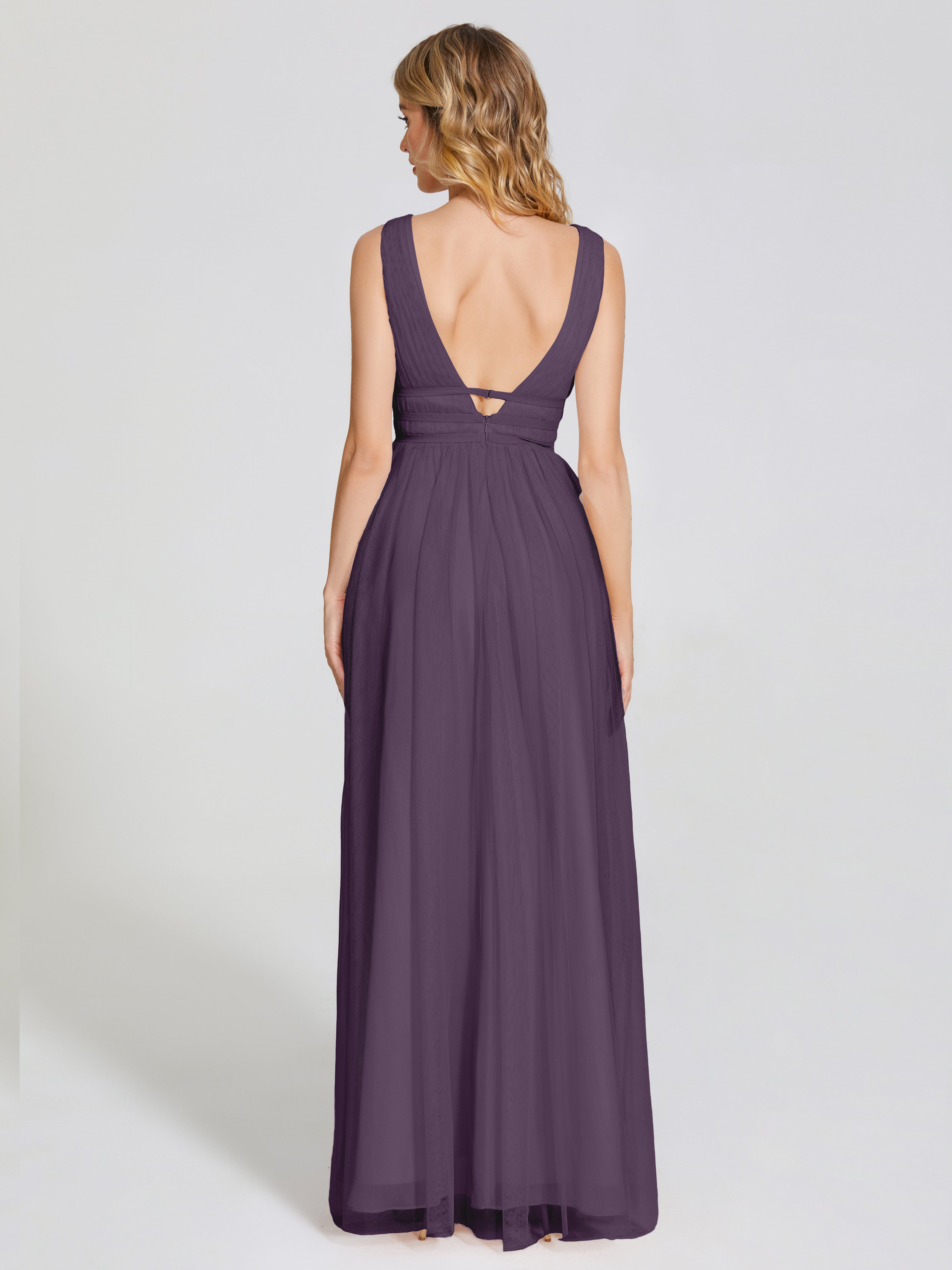 Robe Demoiselle D Honneur Plume Bretelles Dos Nu Sexy Tulle Robe De Demoiselle D'Honneur