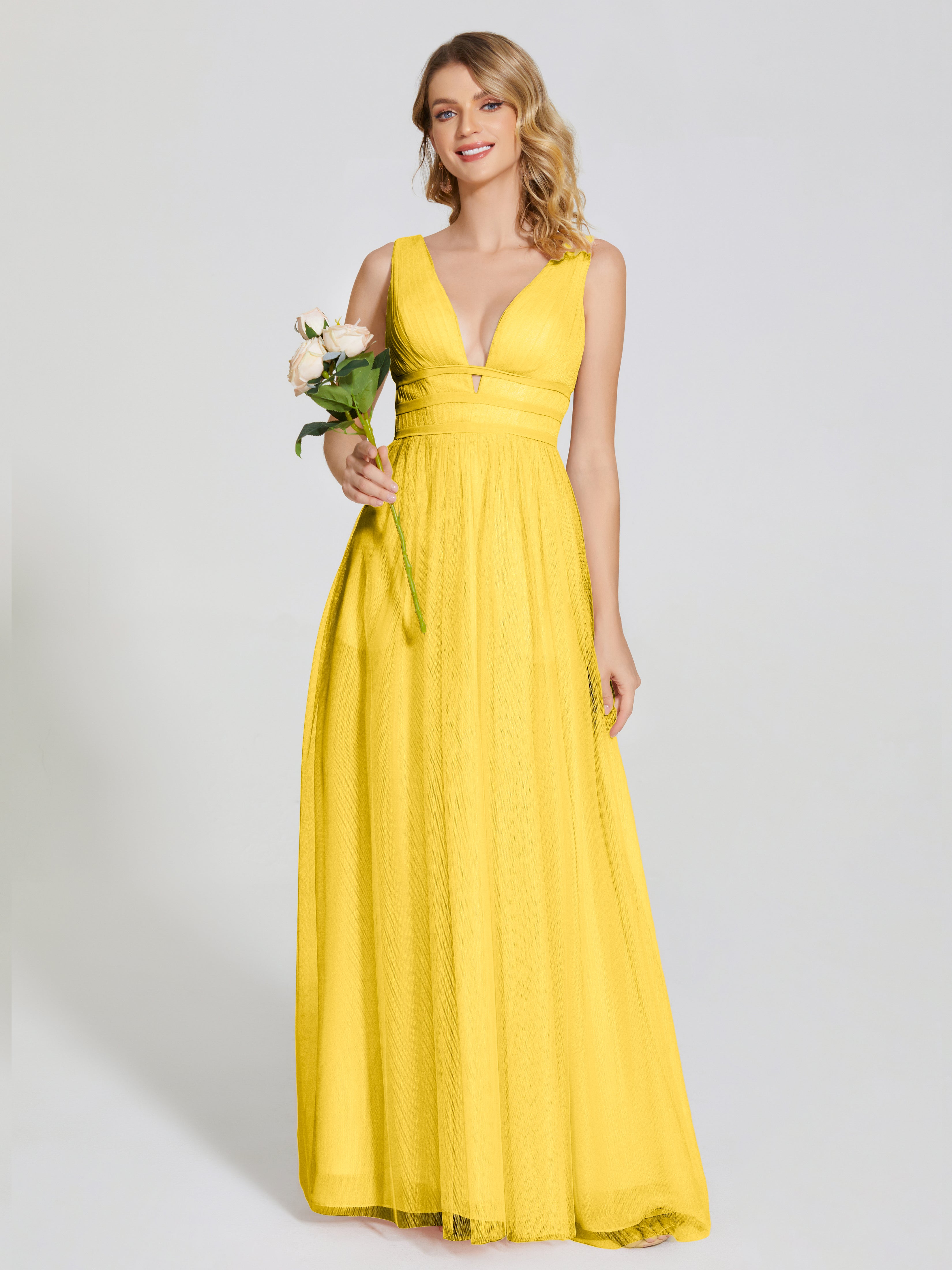 Robe De Demoiselle D'Honneur Souci Bretelles Dos Nu Sexy Tulle Robe De Demoiselle D'Honneur