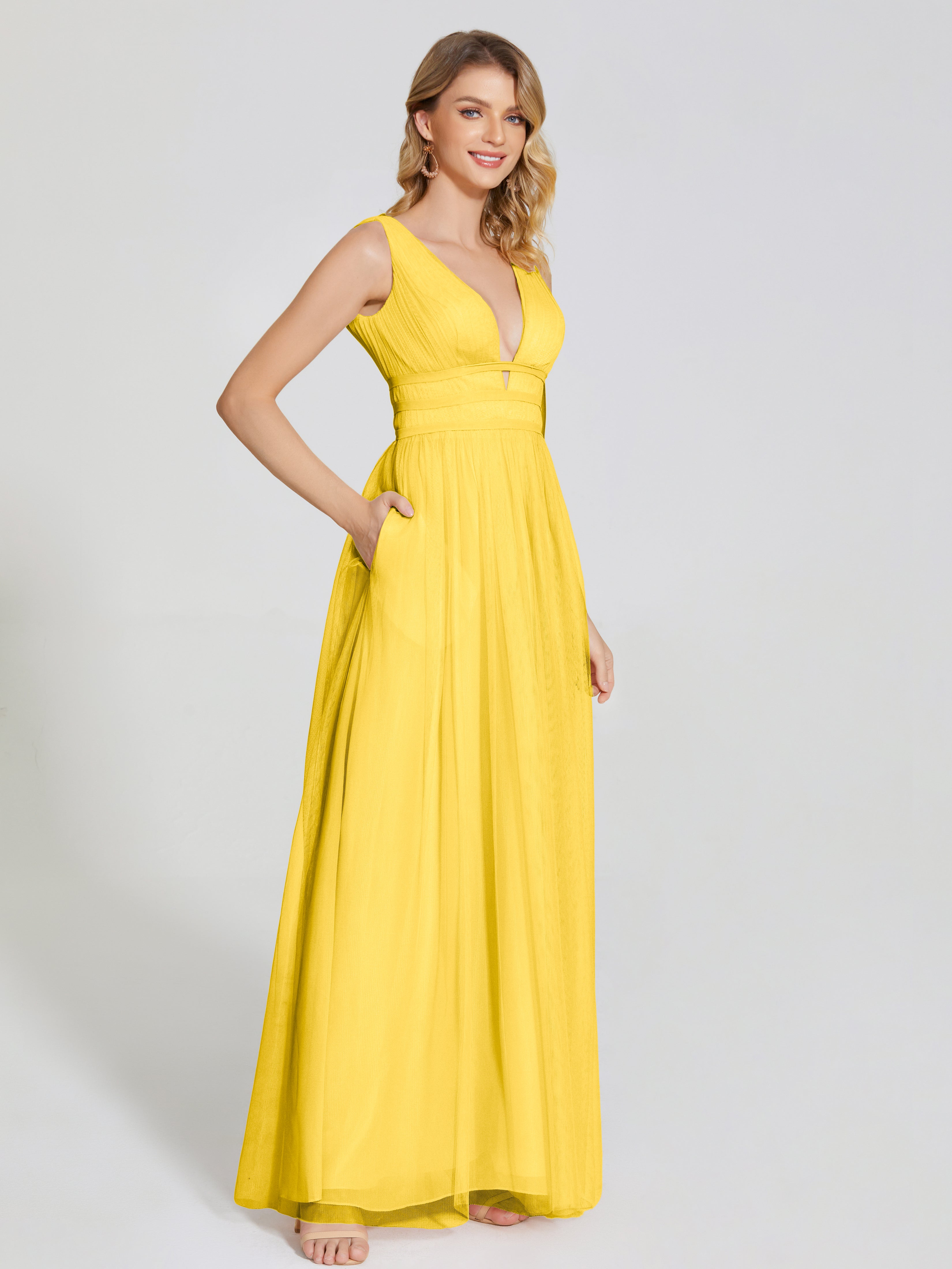 Robe De Demoiselle D'Honneur Souci Bretelles Dos Nu Sexy Tulle Robe De Demoiselle D'Honneur