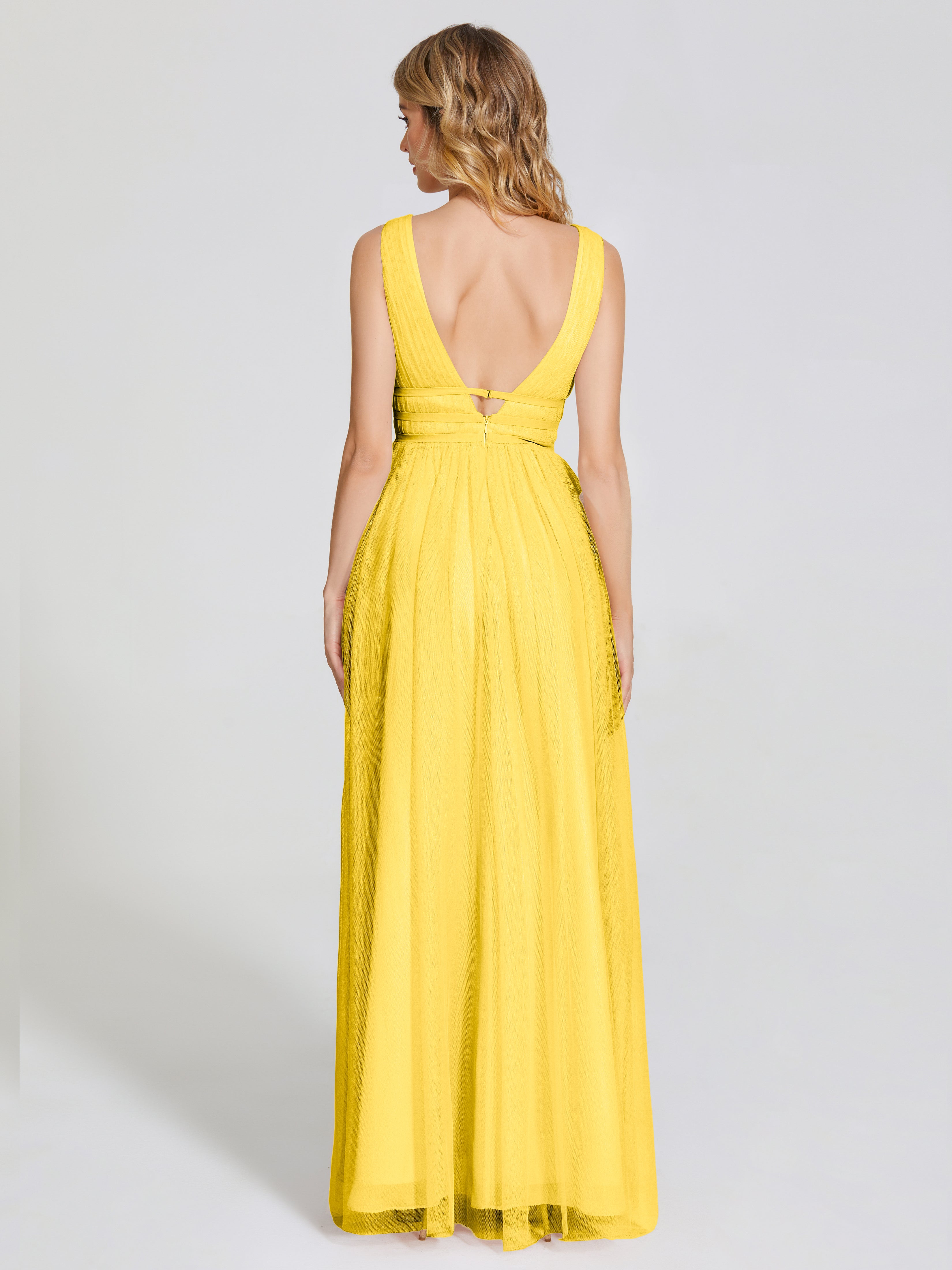 Robe De Demoiselle D'Honneur Souci Bretelles Dos Nu Sexy Tulle Robe De Demoiselle D'Honneur
