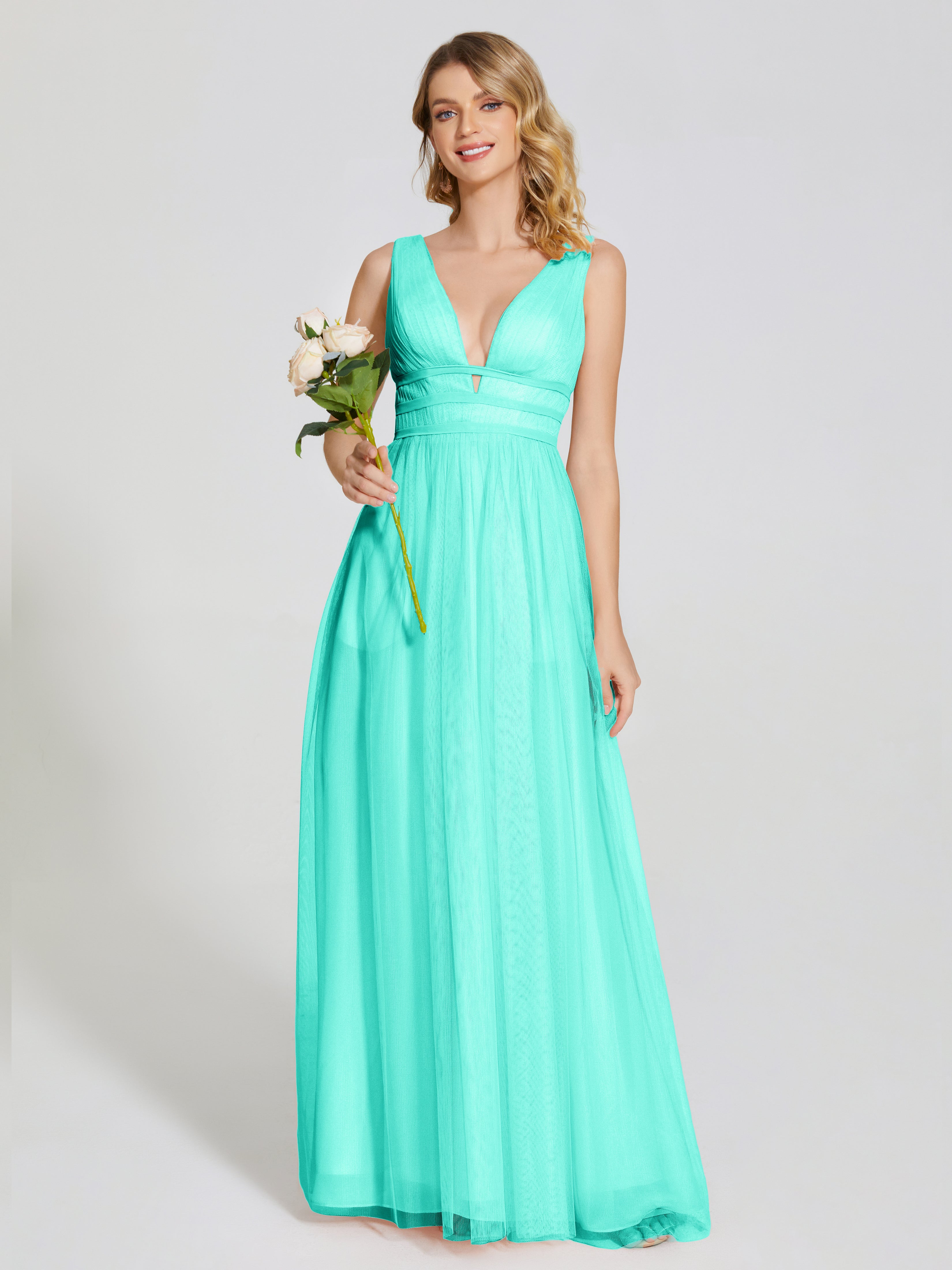 Robes De Demoiselle D'Honneur Spa Bretelles Dos Nu Sexy Tulle Robe De Demoiselle D'Honneur
