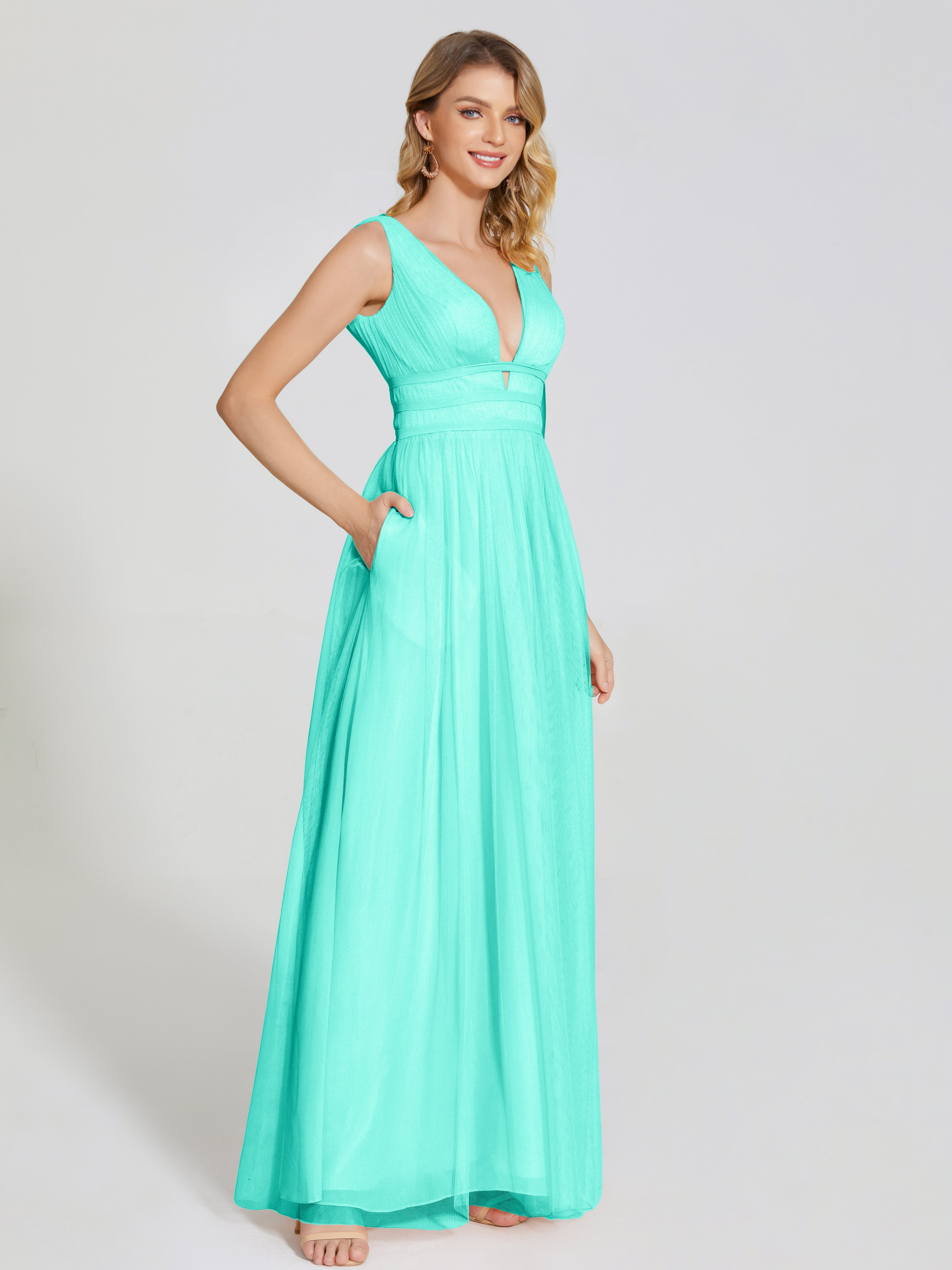 Robes De Demoiselle D'Honneur Spa Bretelles Dos Nu Sexy Tulle Robe De Demoiselle D'Honneur