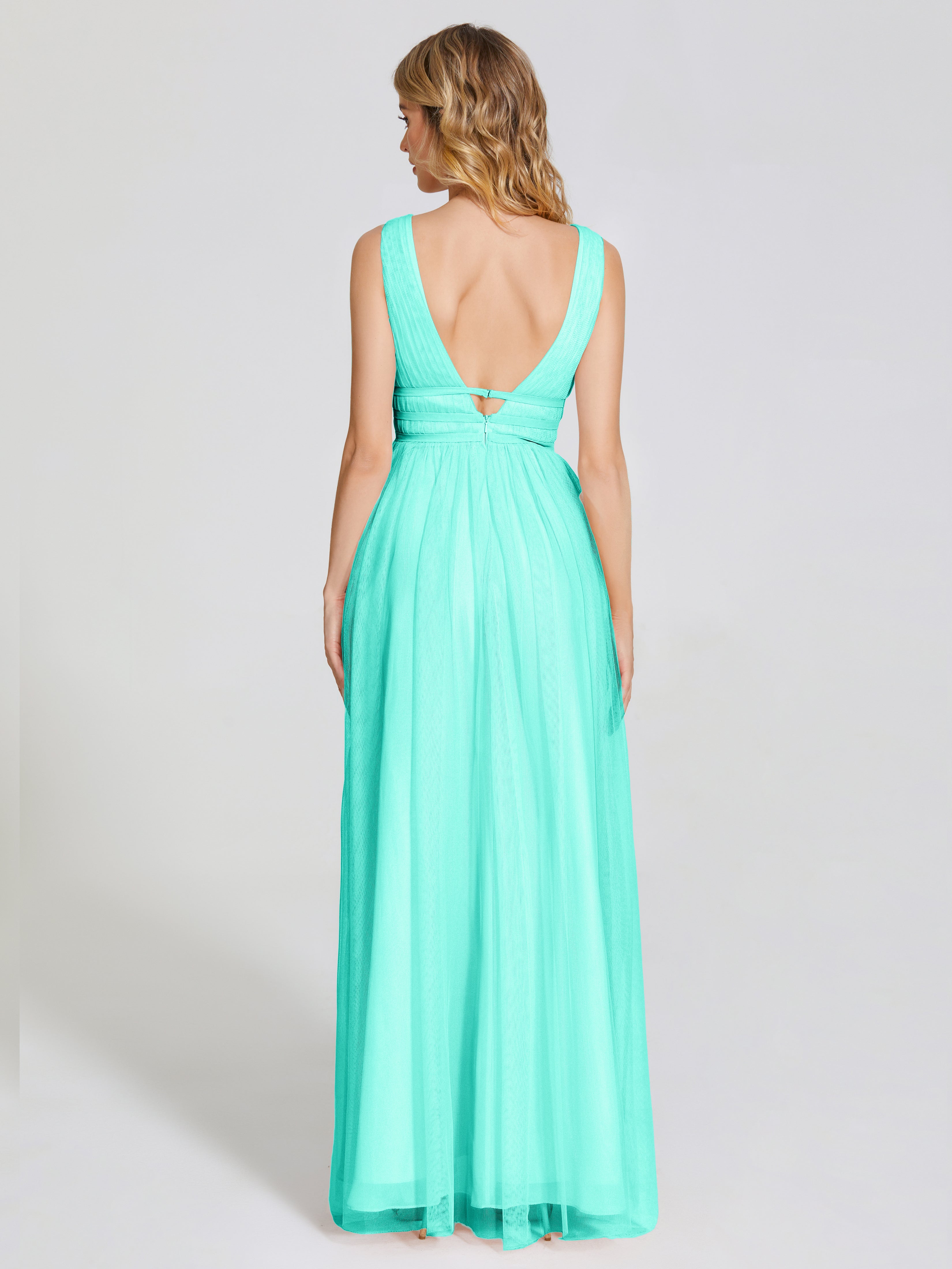 Robes De Demoiselle D'Honneur Spa Bretelles Dos Nu Sexy Tulle Robe De Demoiselle D'Honneur