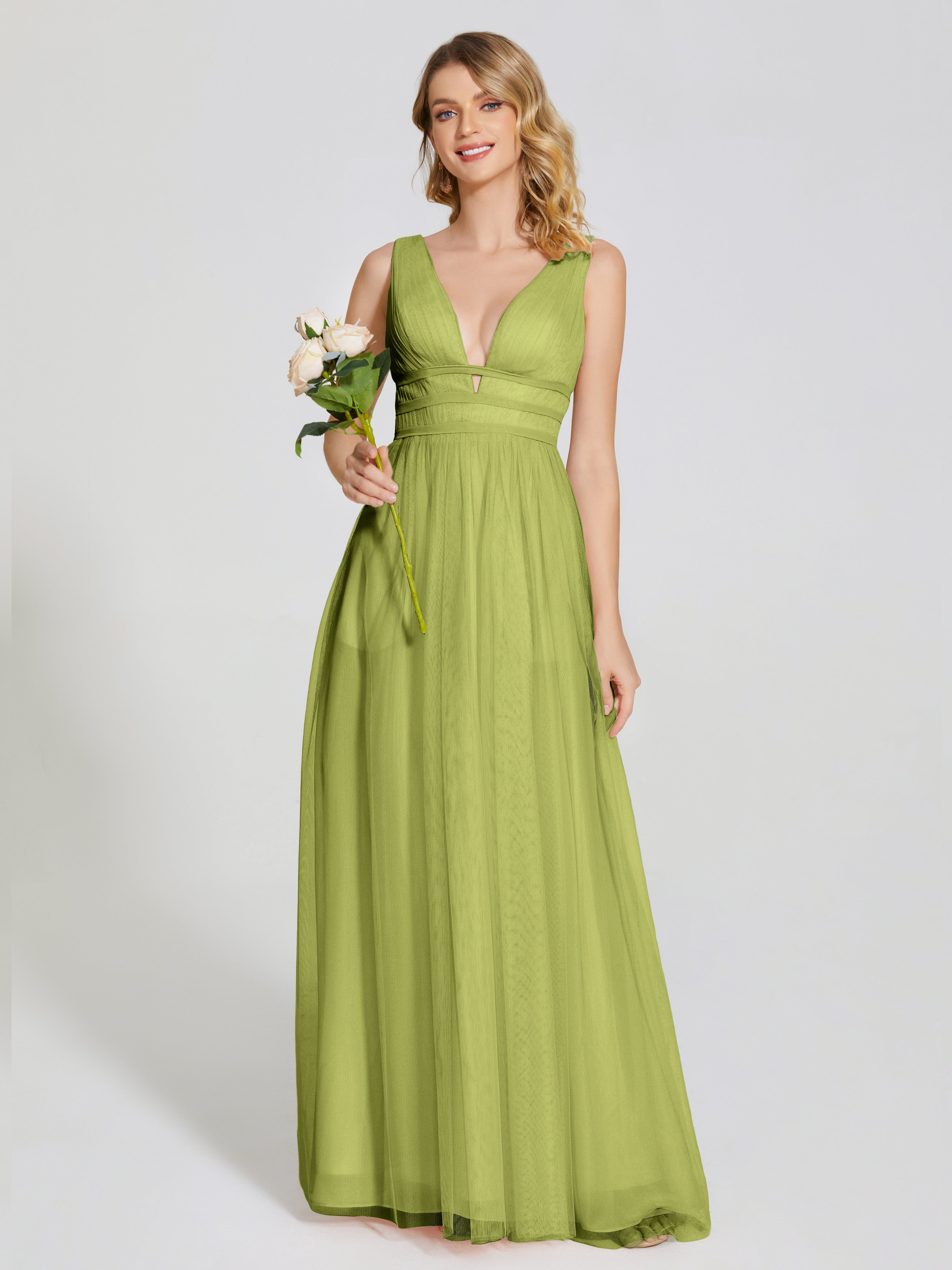 Robes De Demoiselle D'Honneur Trèfle Bretelles Dos Nu Sexy Tulle Robe De Demoiselle D'Honneur