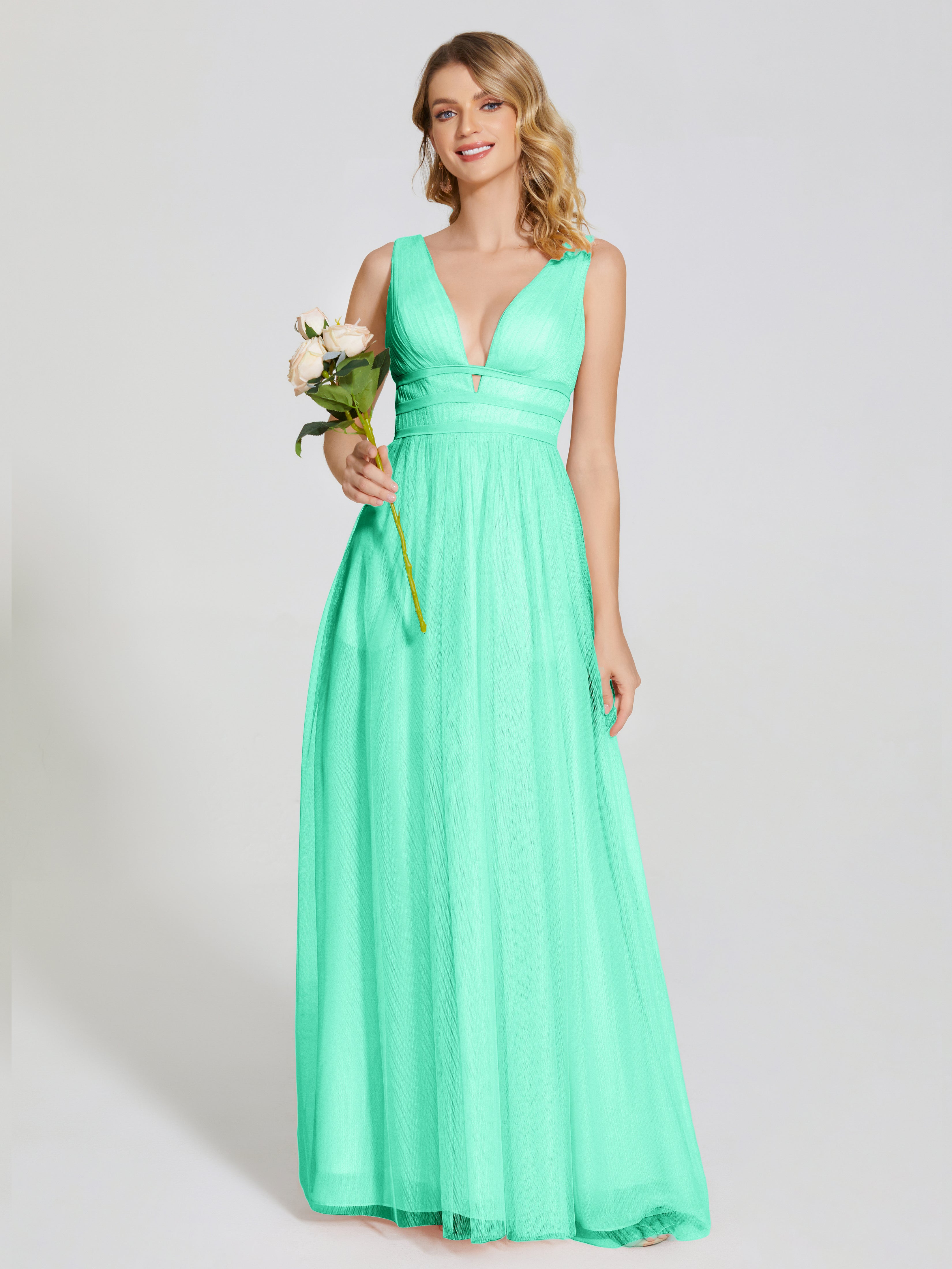 Robe Turquoise Demoiselle D Honneur Bretelles Dos Nu Sexy Tulle Robe De Demoiselle D'Honneur
