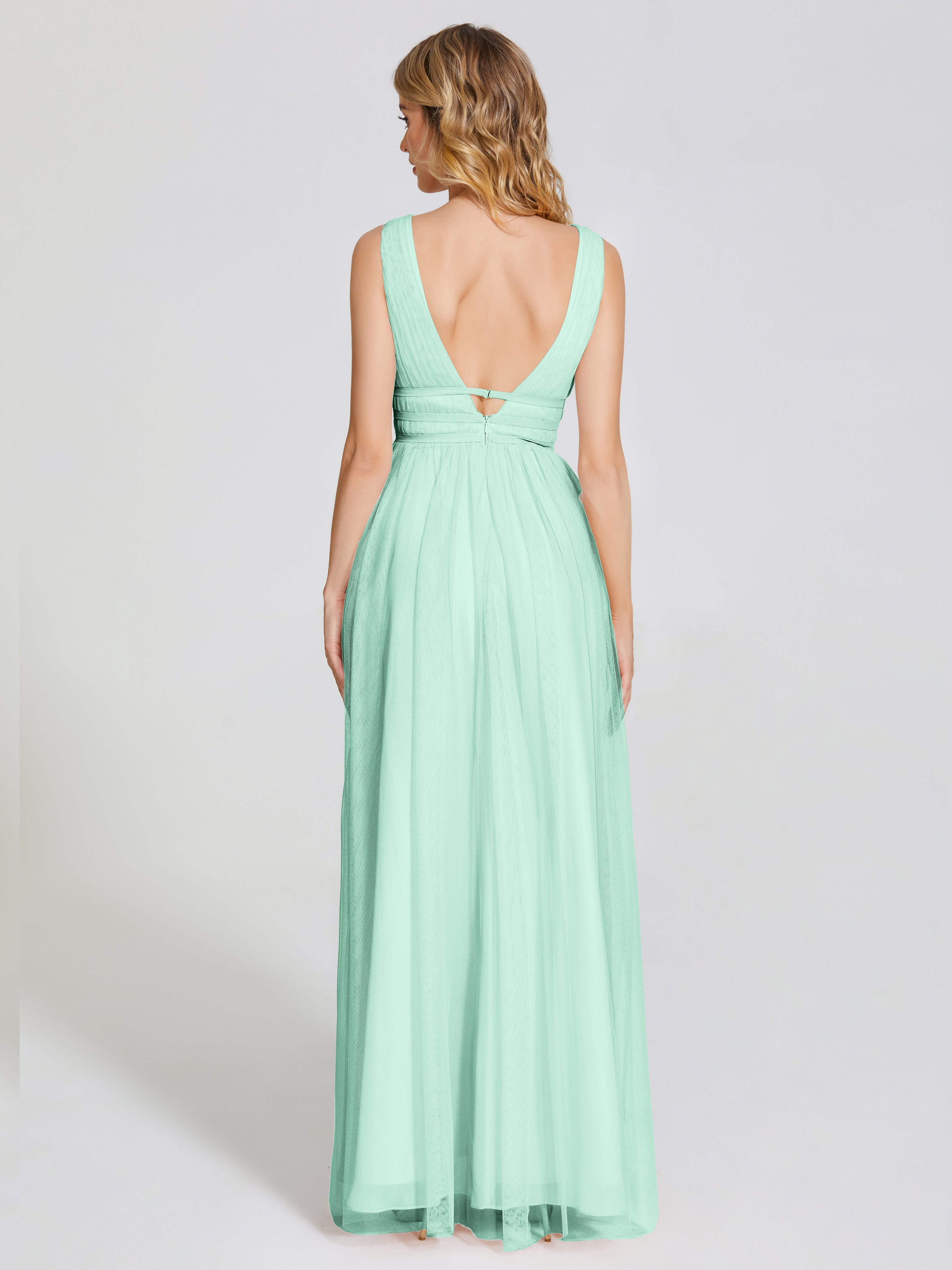 Robe Demoiselle D Honneur Menthe Bretelles Dos Nu Sexy Tulle Robe De Demoiselle D'Honneur