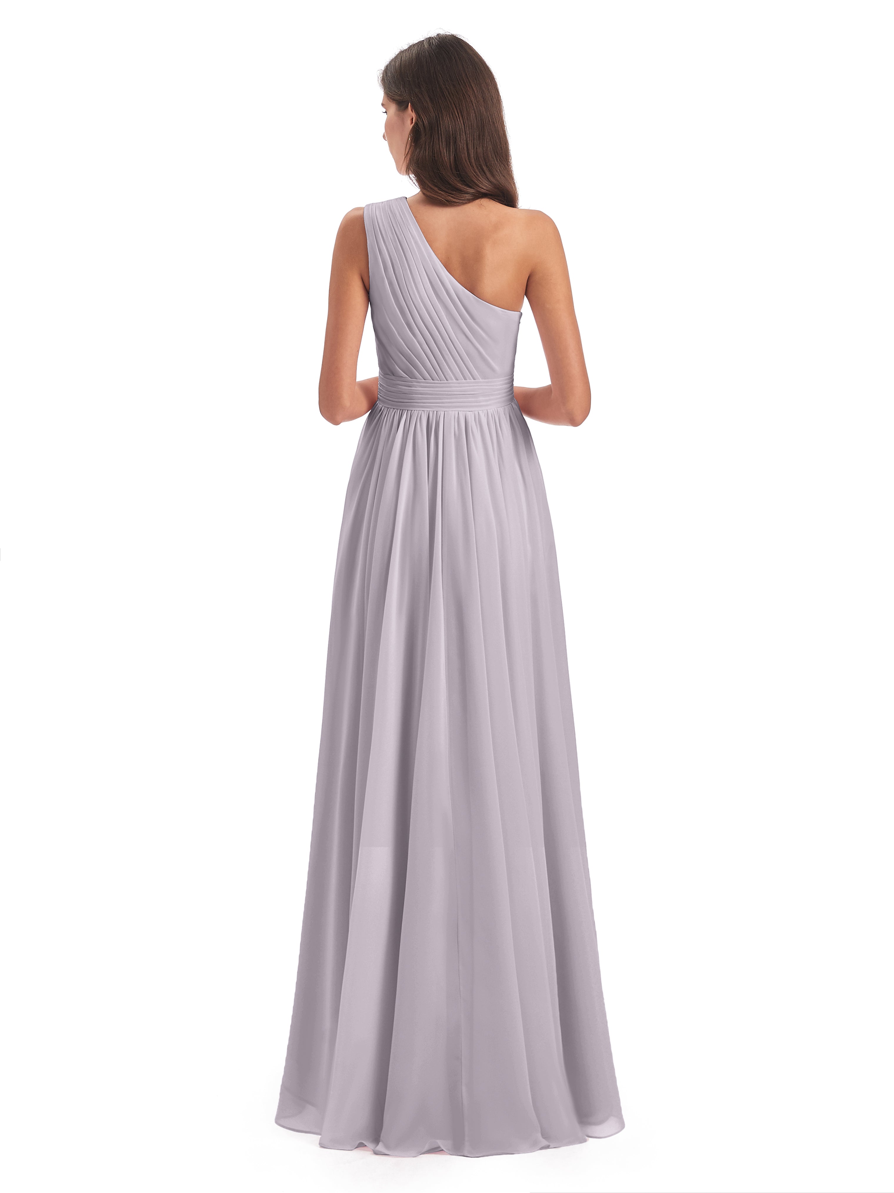 Robes De Demoiselle D'Honneur Crépuscule Asymétrique Seule-Épaule Mousseline Robes Demoiselle D'Honneur