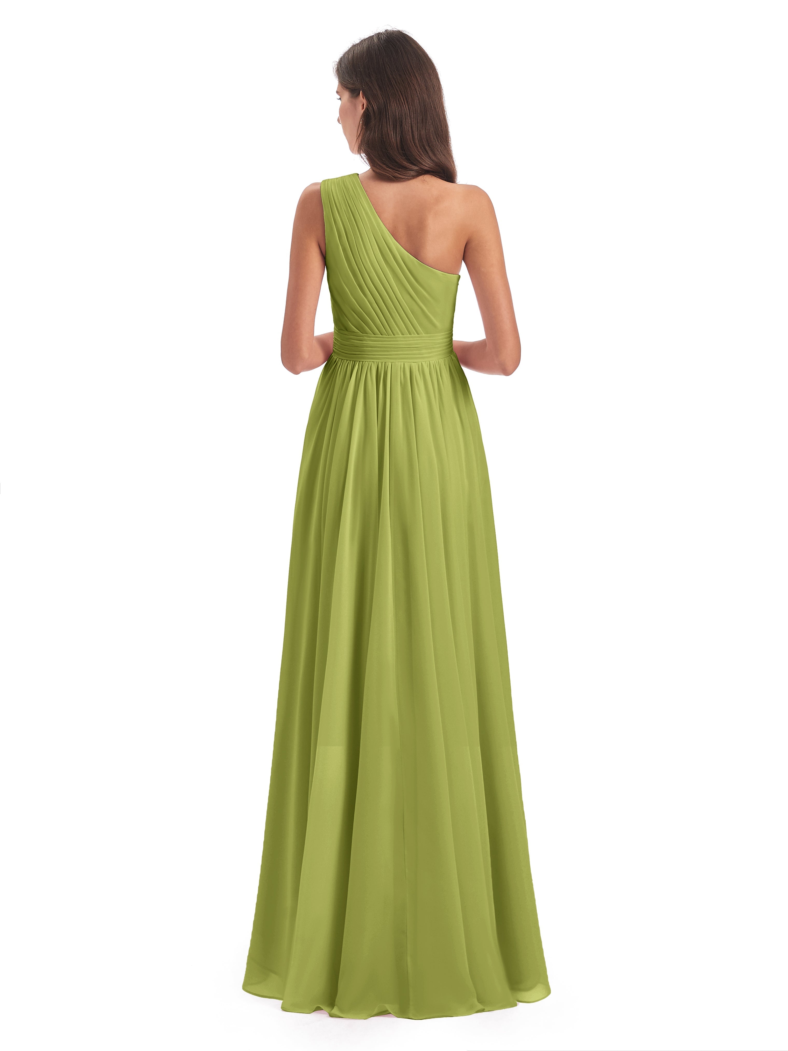 Robes De Demoiselle D'Honneur Trèfle Asymétrique Seule-Épaule Mousseline Robes Demoiselle D'Honneur