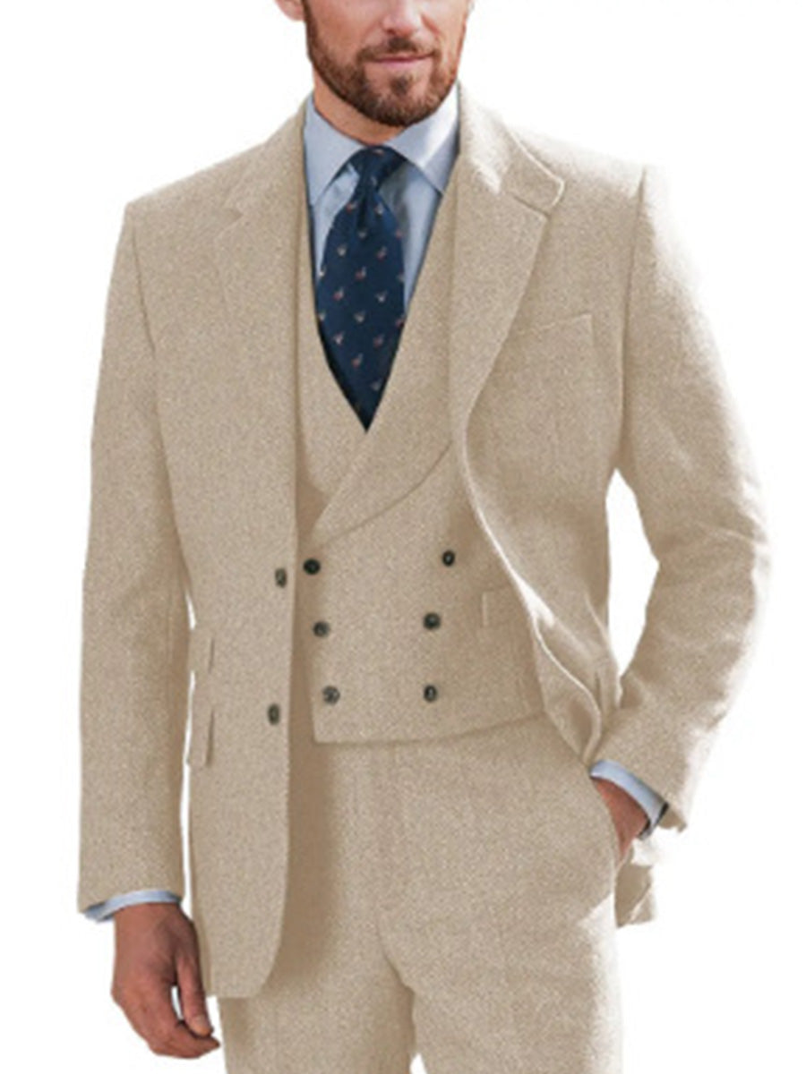 Costume Homme 3 Pièces en CHAMPAGNE Nouvelle Collection à Coupe Slim pour Affaires Réception et Marié
