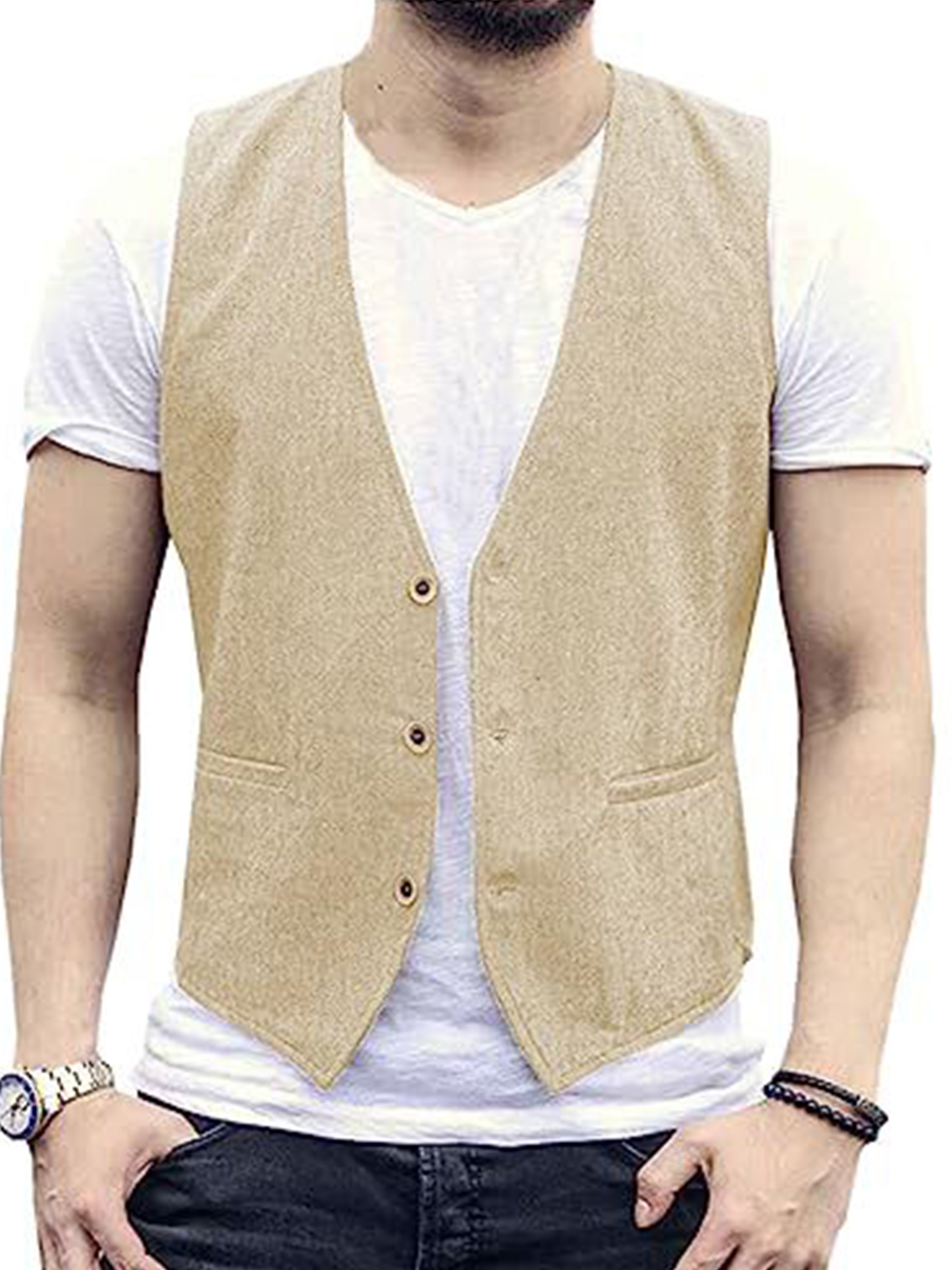 Gilet de costume en coton léger et décontracté