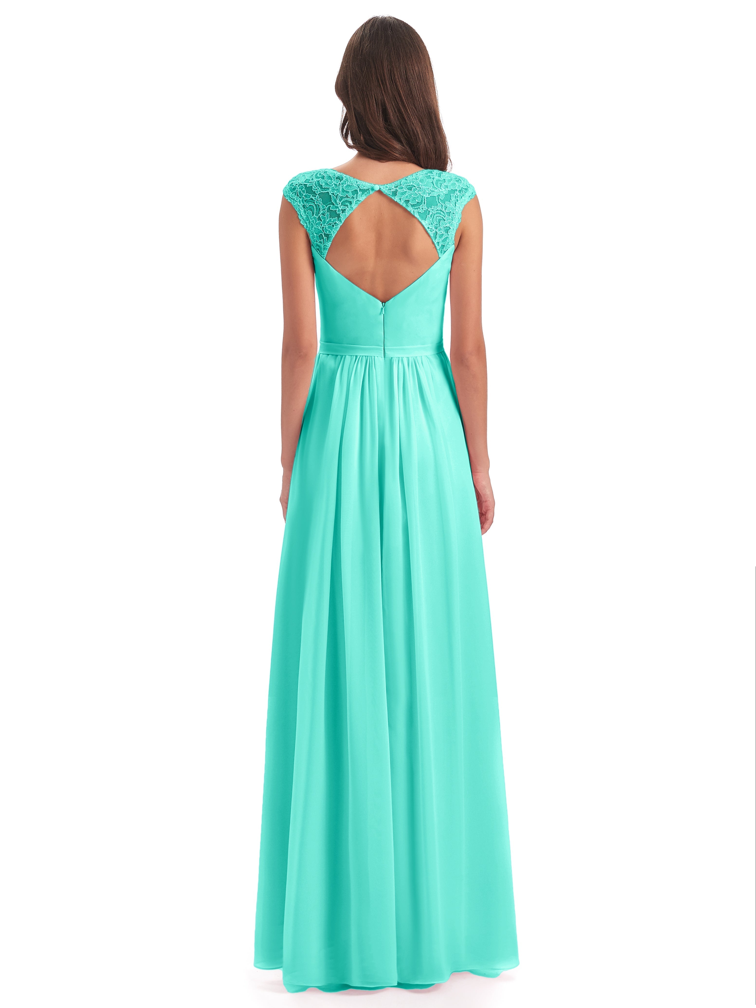 Robes De Demoiselle D'Honneur Spa Mancherons Dos Ouvert Mousseline Robes Demoiselle D'Honneur