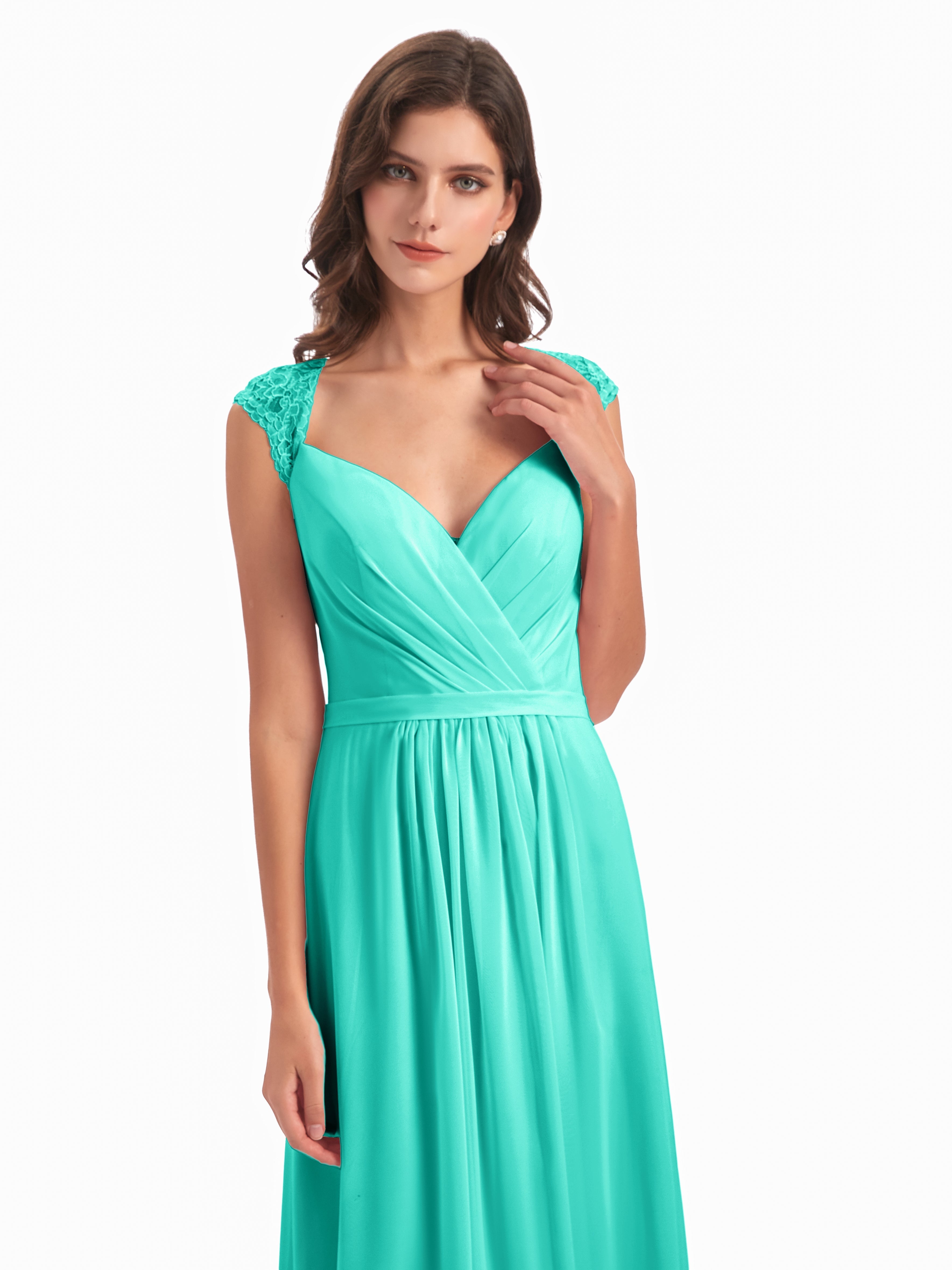 Robes De Demoiselle D'Honneur Spa Mancherons Dos Ouvert Mousseline Robes Demoiselle D'Honneur